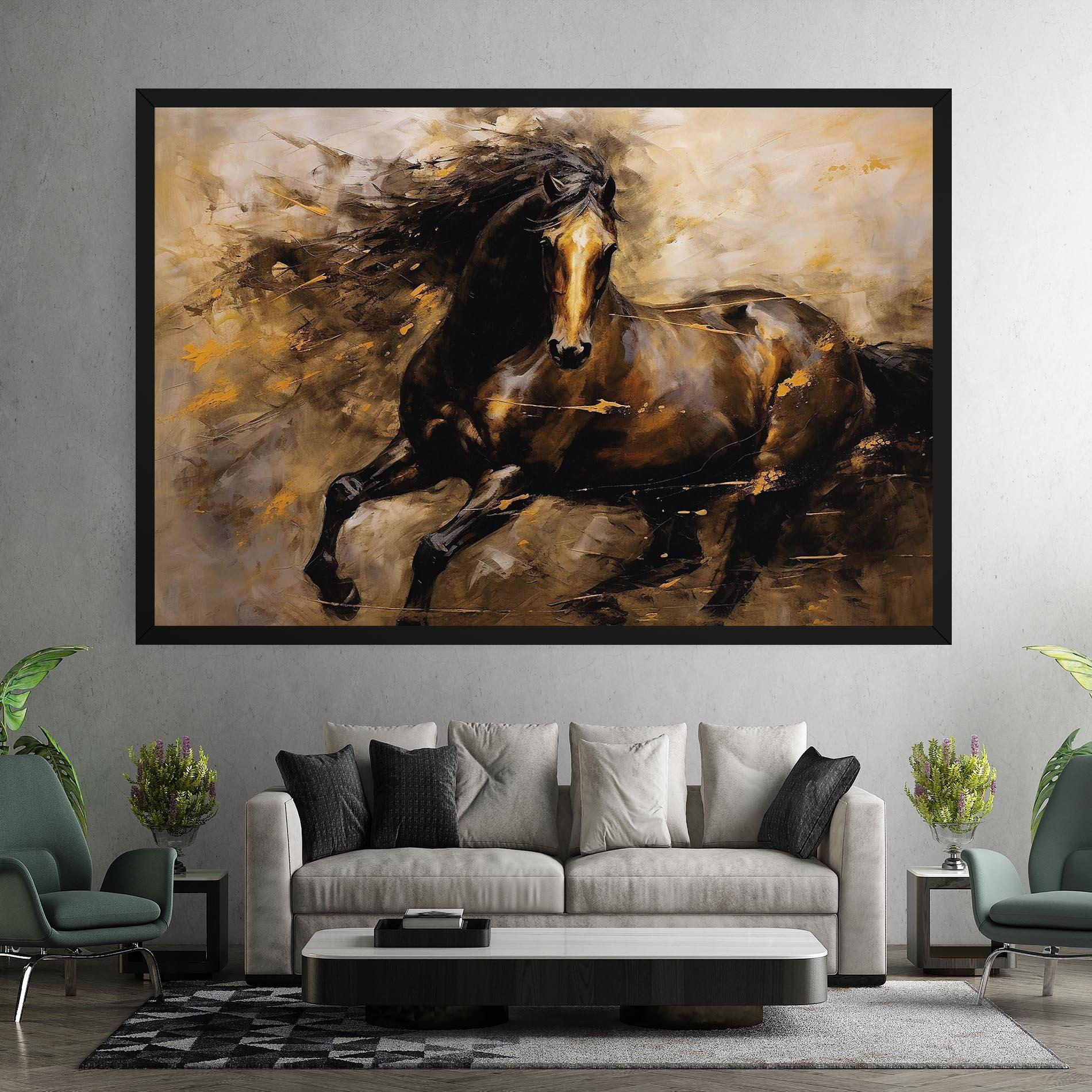 Leinwandbild Gold Brown Horse mockup 7