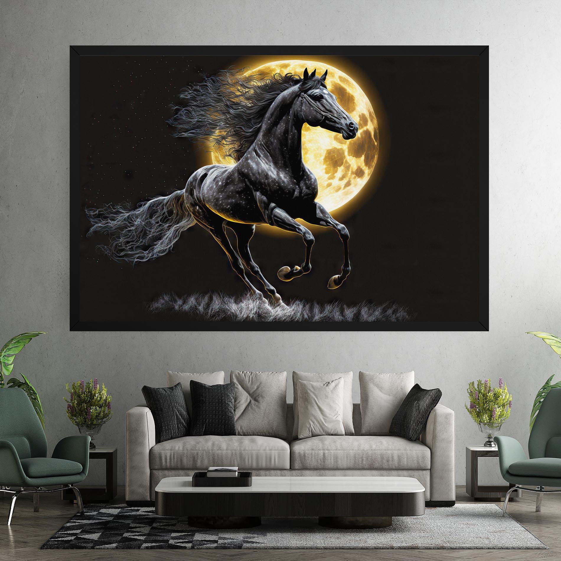 Leinwandbild Gold Moon Horse mockup 7