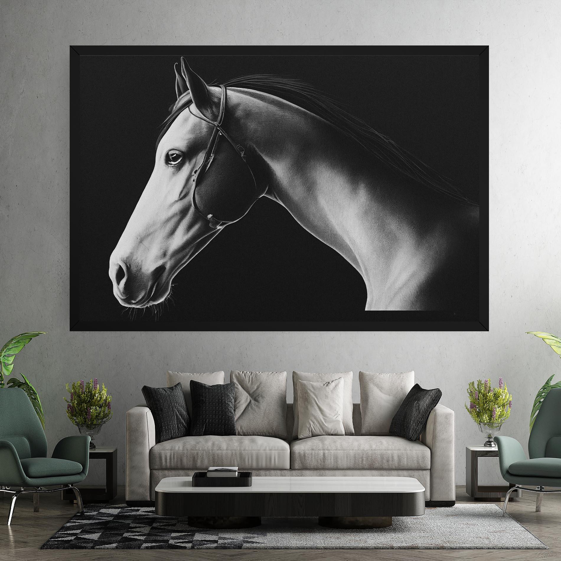 Leinwandbild Gray Horse Profile mockup 7