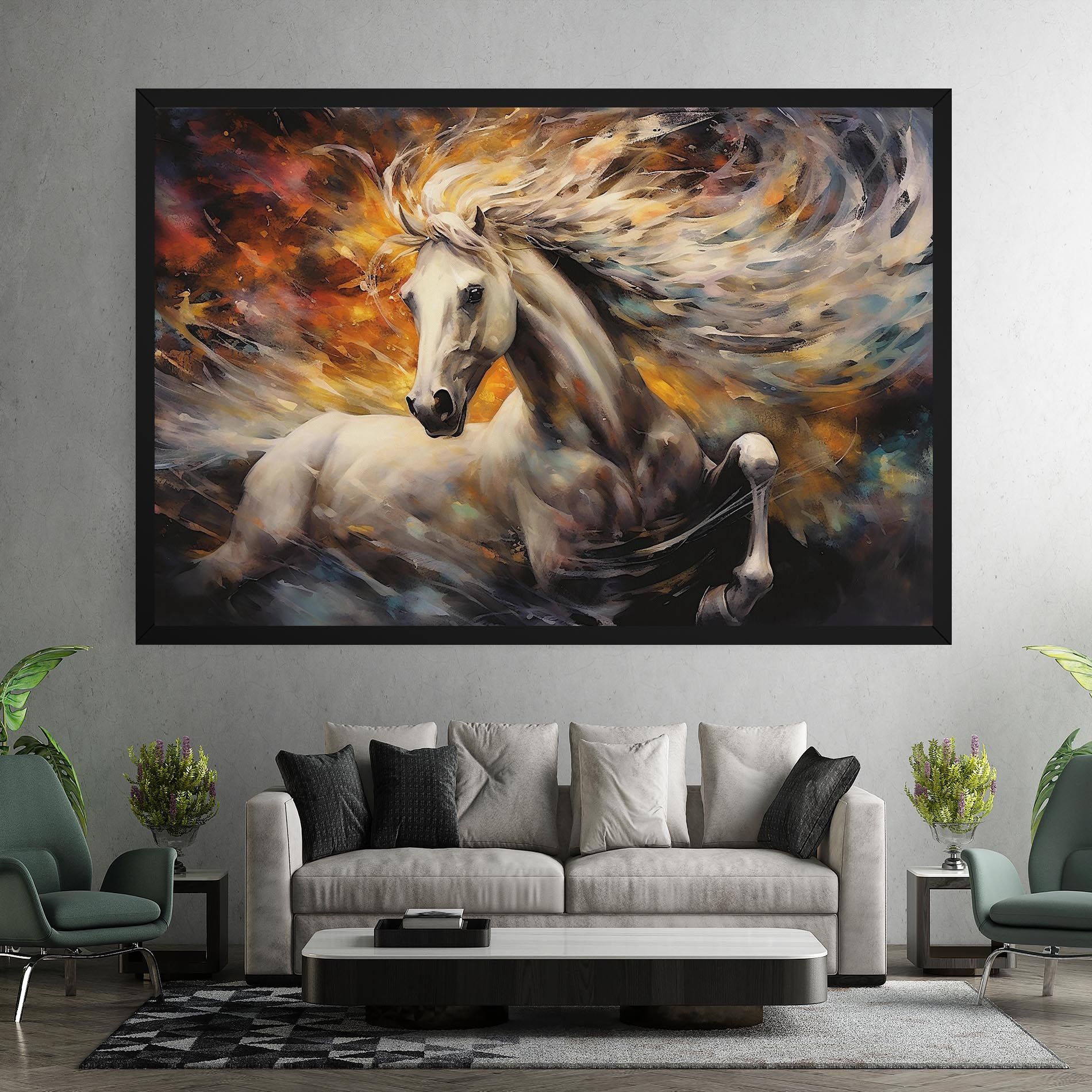 White Horse Painting mockup 7