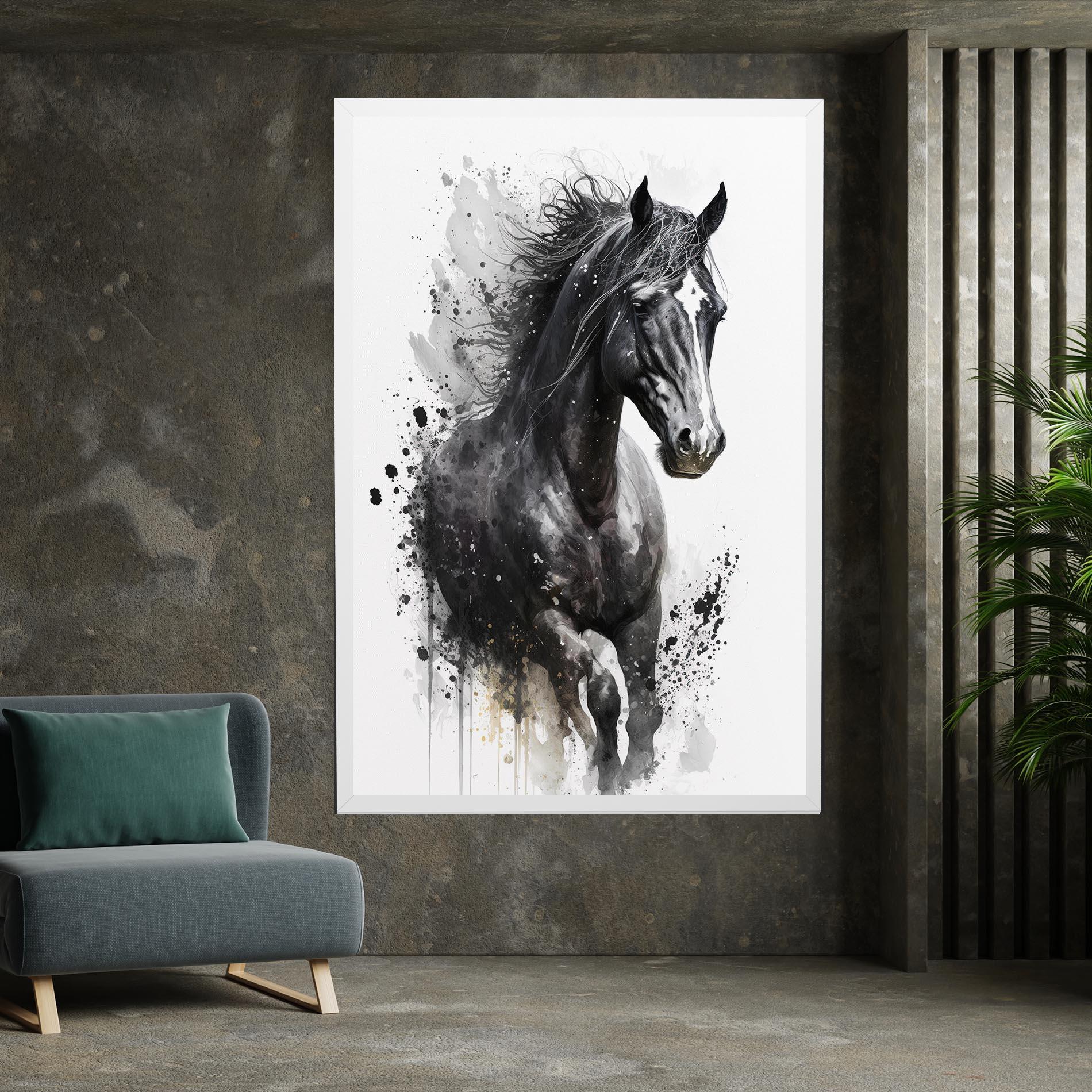 Leinwandbild Black Horse mockup 7