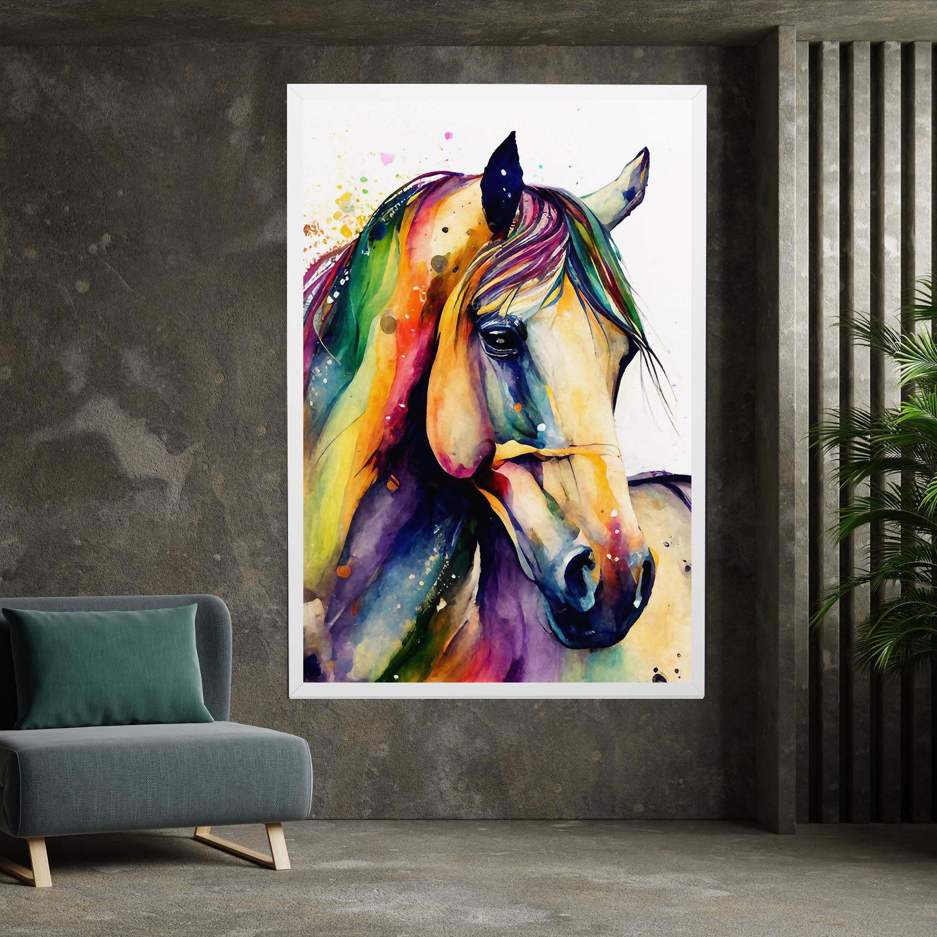 Leinwandbild Colorful Horse mockup 7