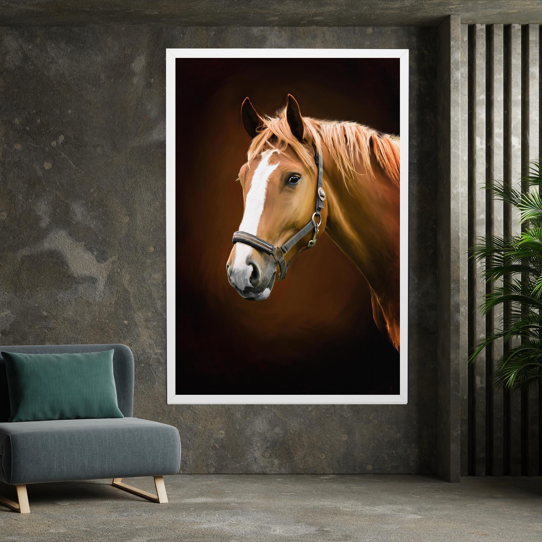 Leinwandbild Digital Painted Horse mockup 7
