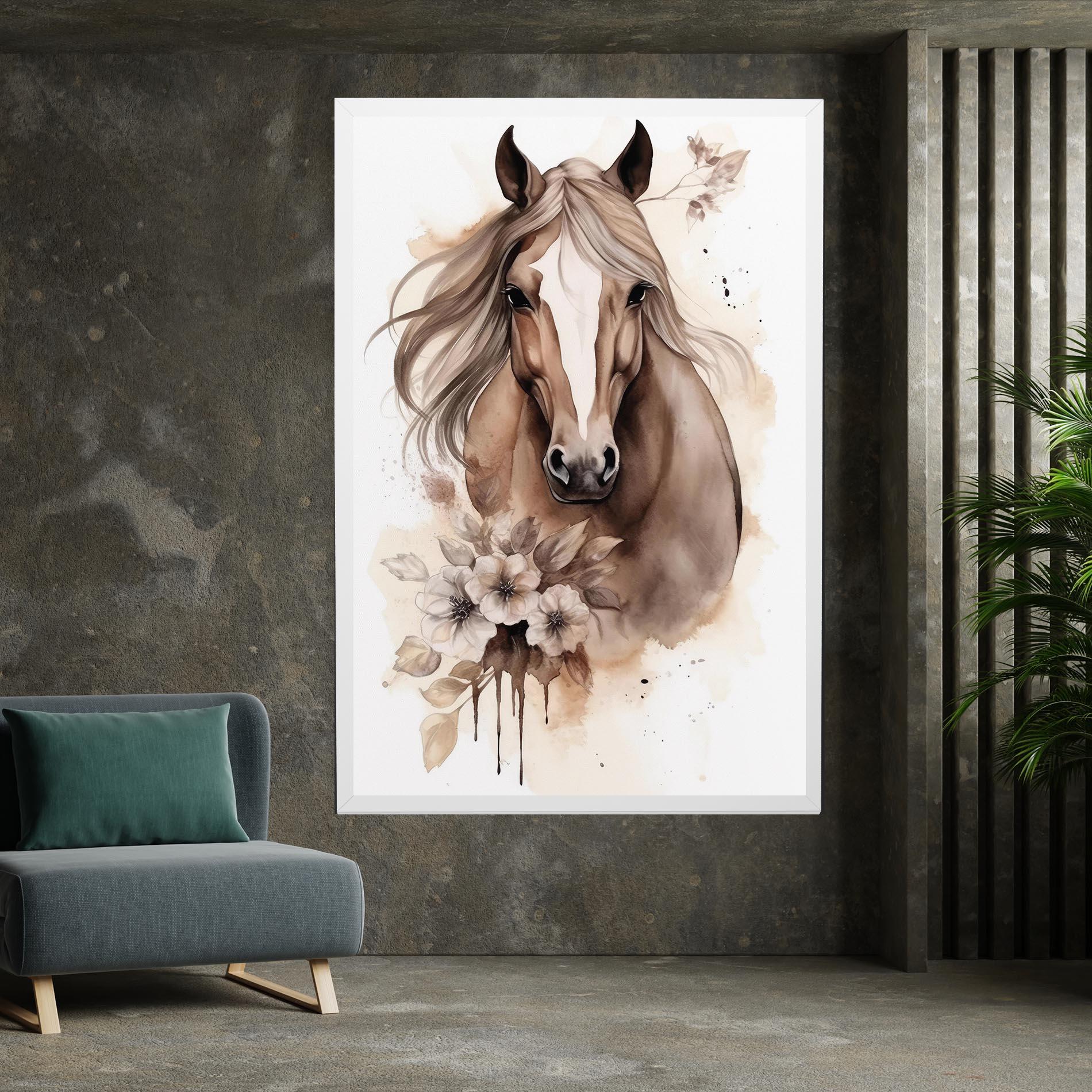 Leinwandbild Flower Brown Horse mockup 7