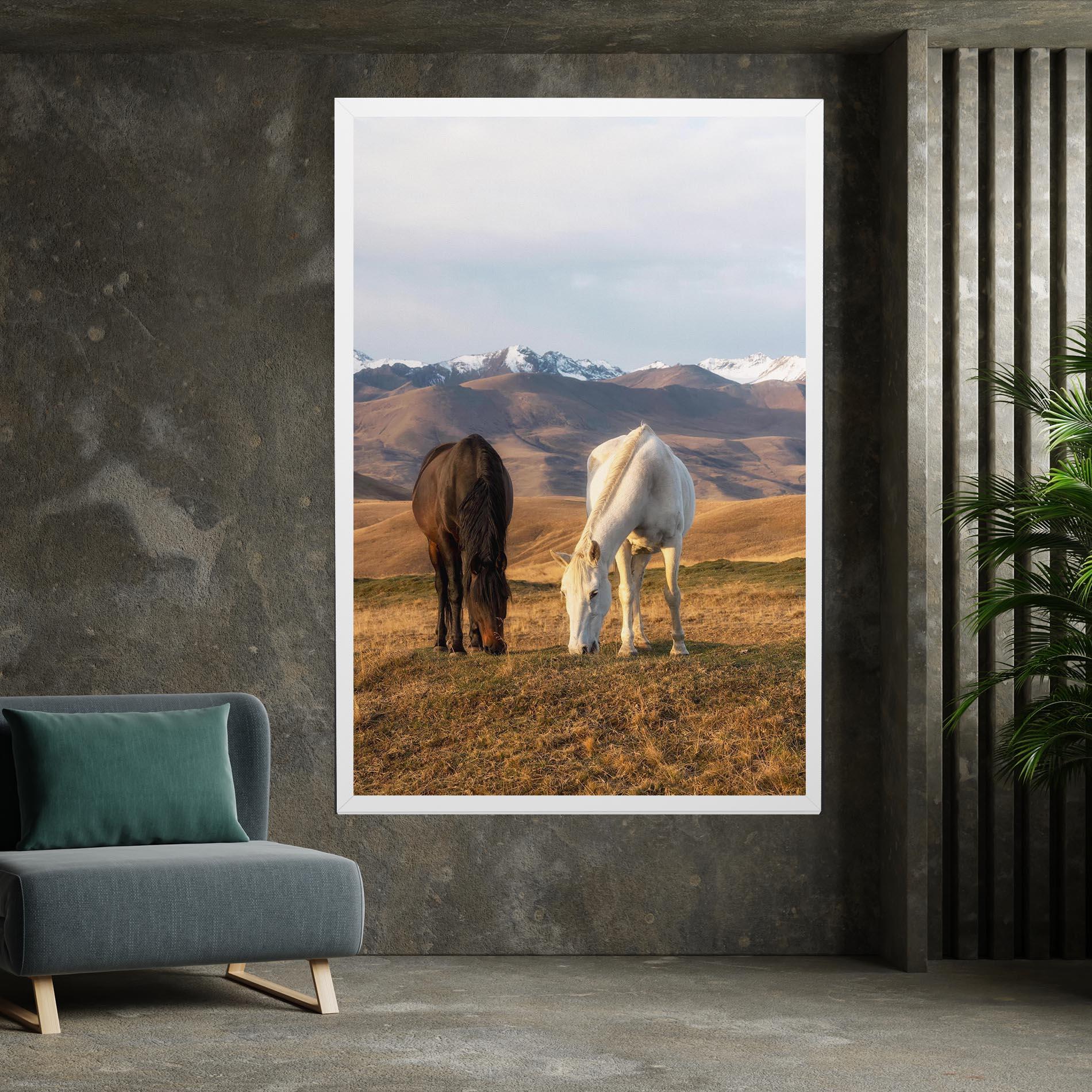 Leinwandbild Mountain Horses mockup 7