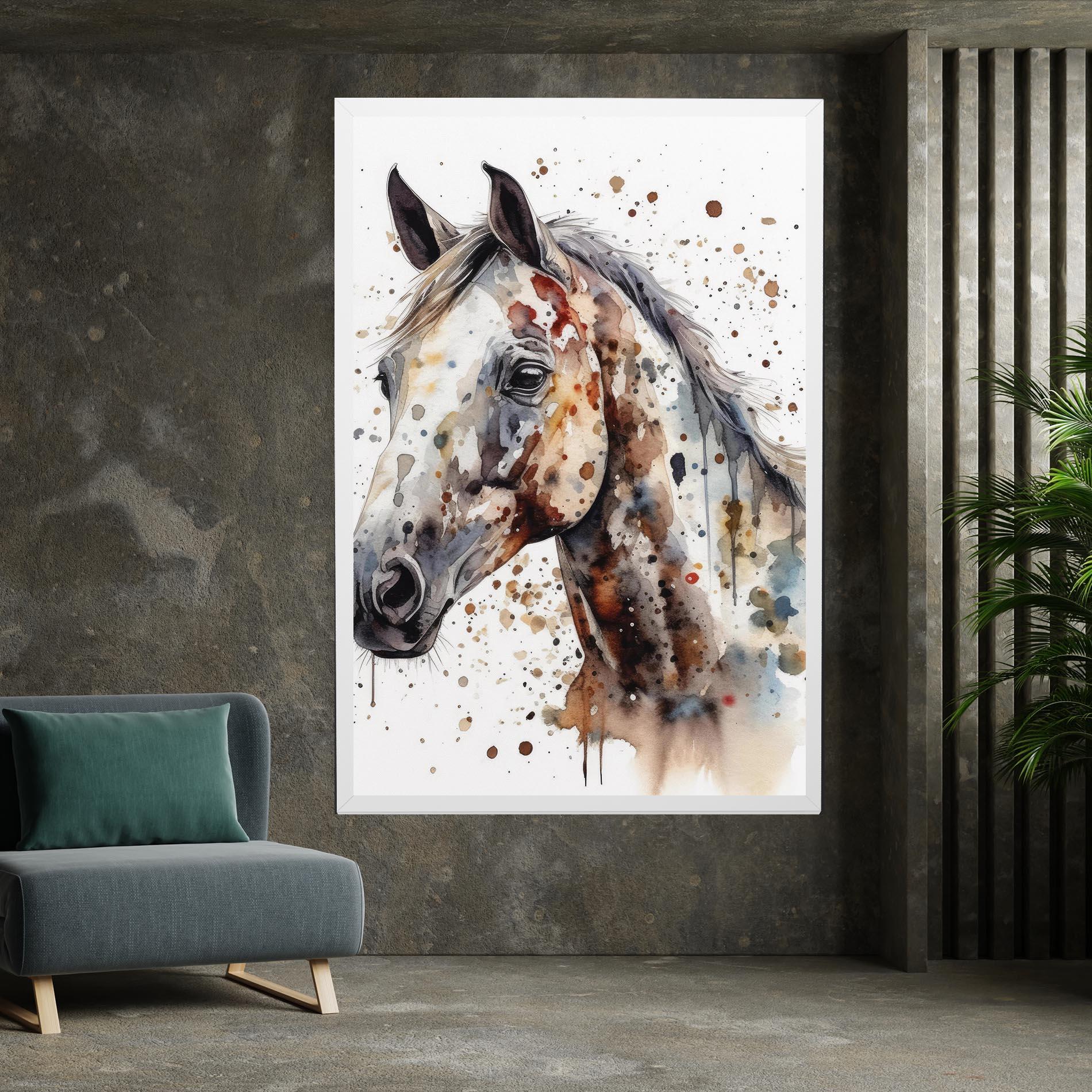 Leinwandbild Watercolor Horse mockup 7
