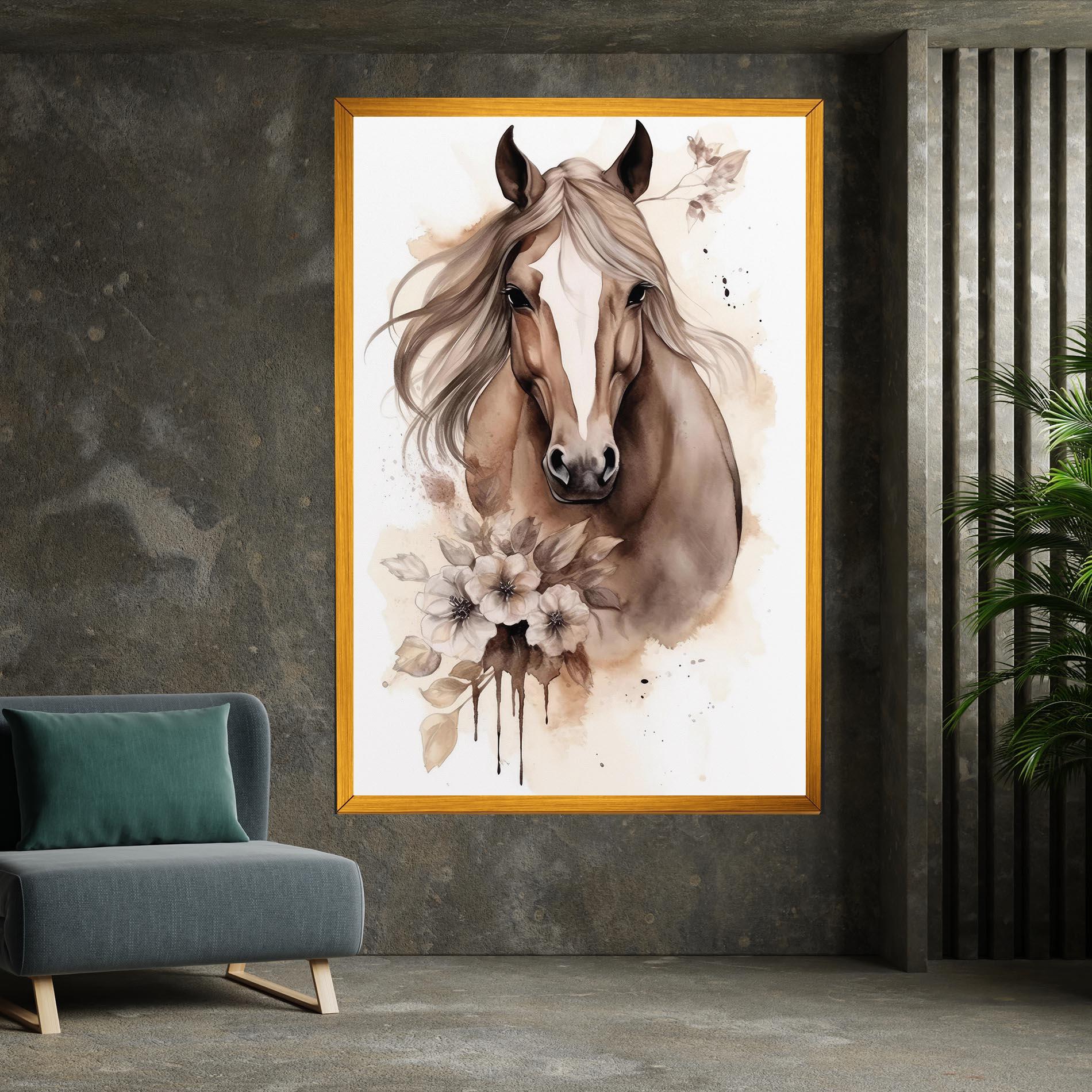 Leinwandbild Flower Brown Horse mockup 7