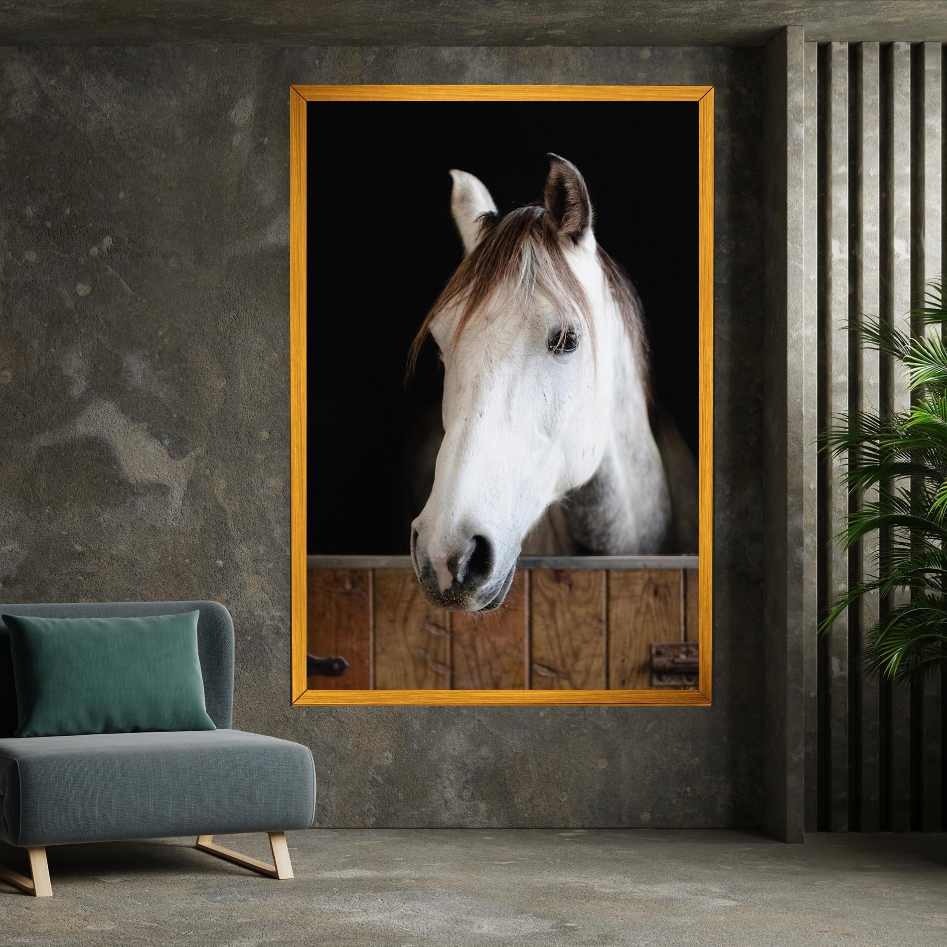 Leinwandbild Grey Horse Head mockup 7