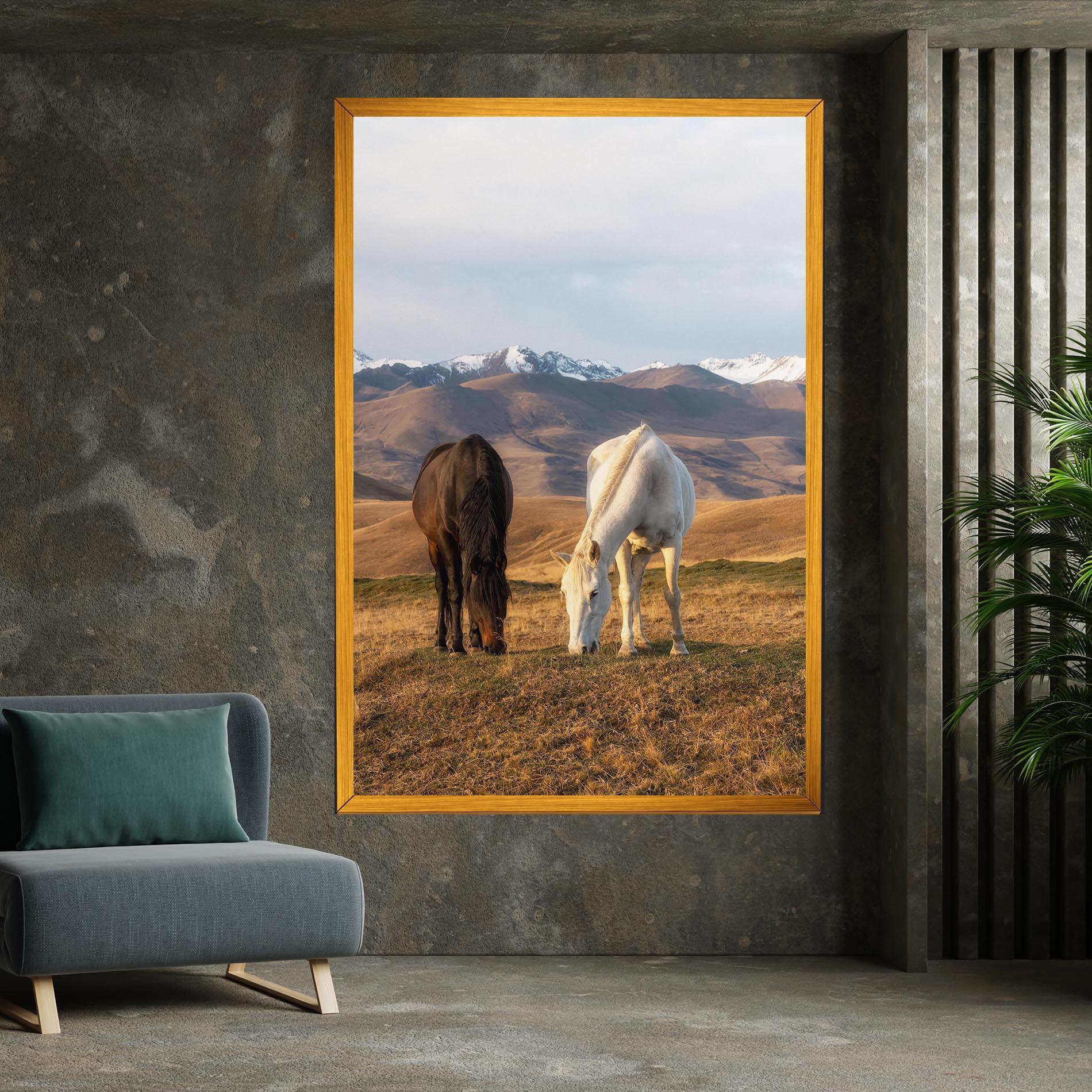 Leinwandbild Mountain Horses mockup 7