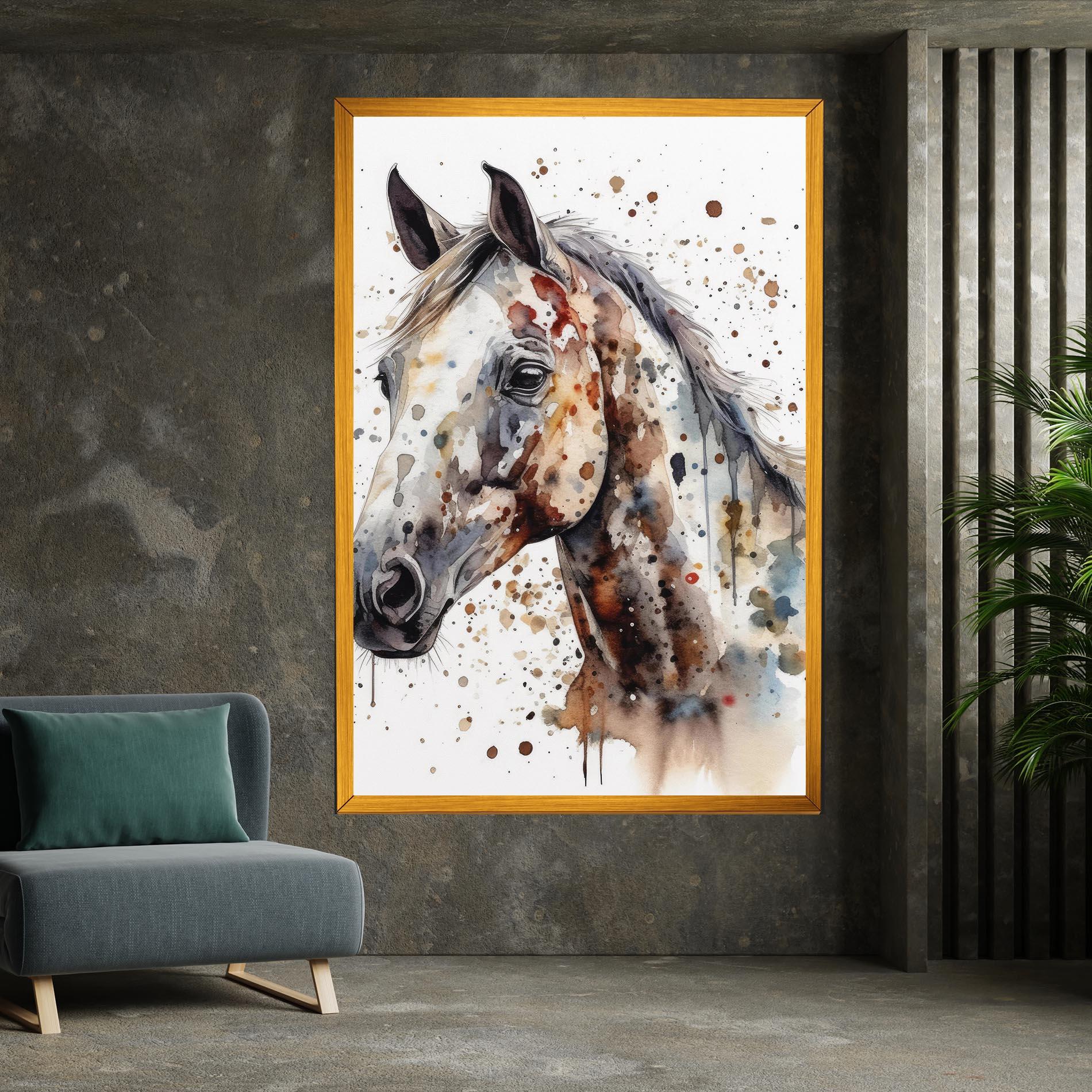 Leinwandbild Watercolor Horse mockup 7