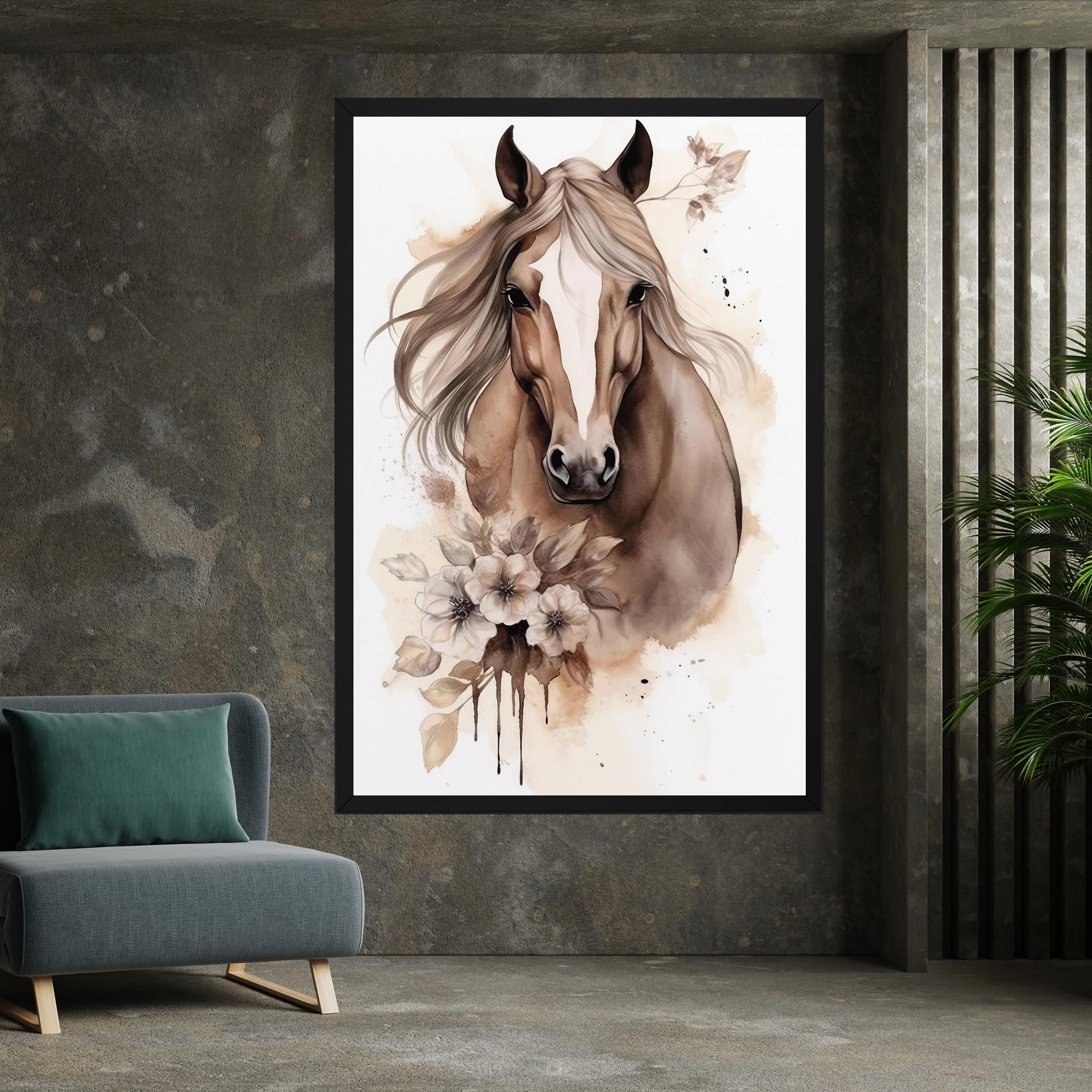 Leinwandbild Flower Brown Horse mockup 7