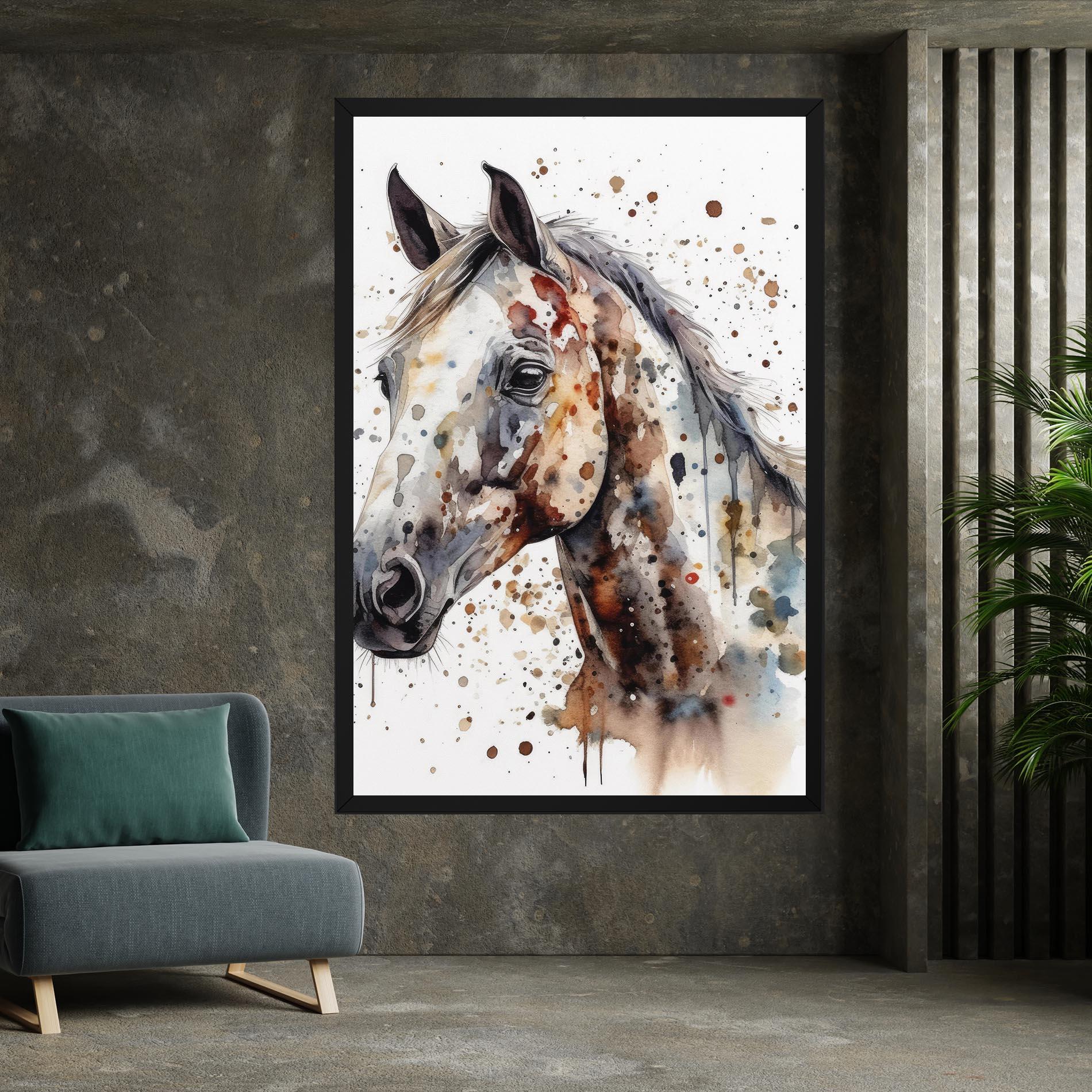 Leinwandbild Watercolor Horse mockup 7