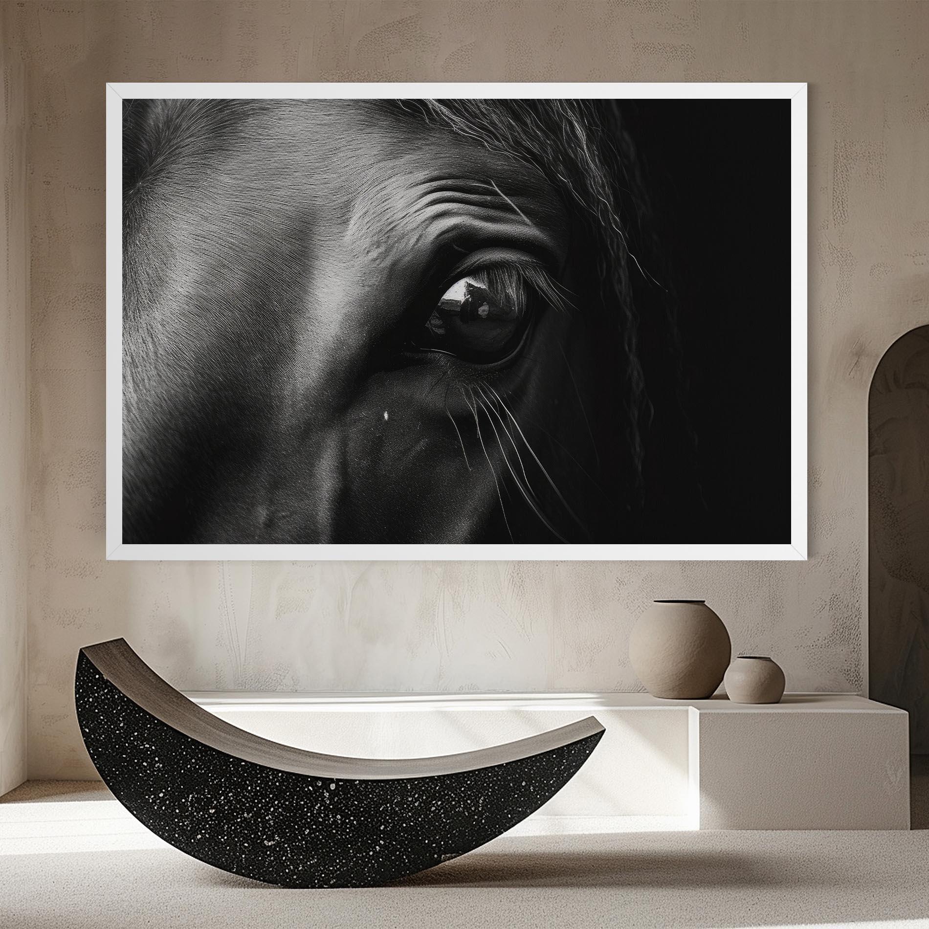 Leinwandbild Black Horse Eye mockup 8