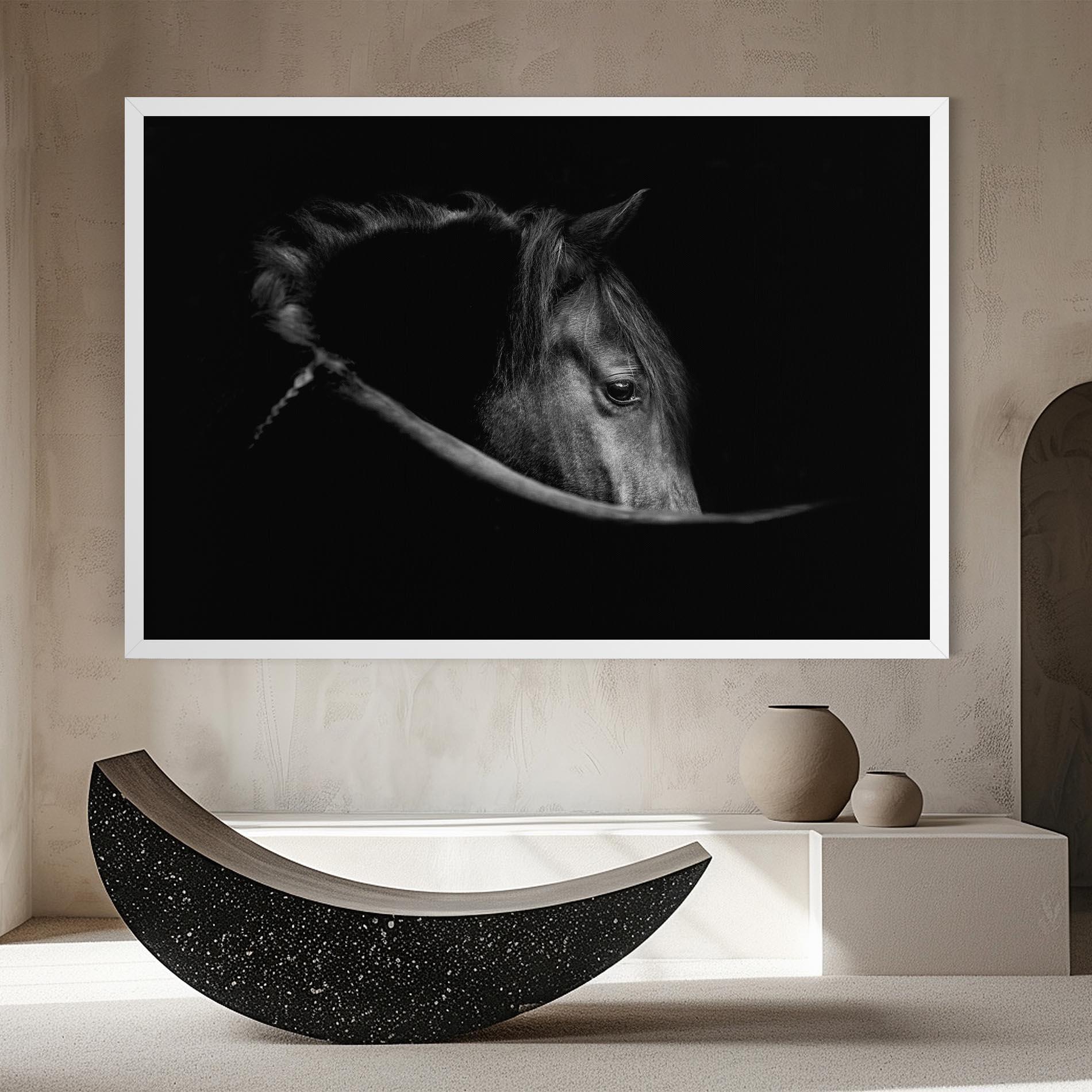 Leinwandbild Black Horse Looking mockup 8