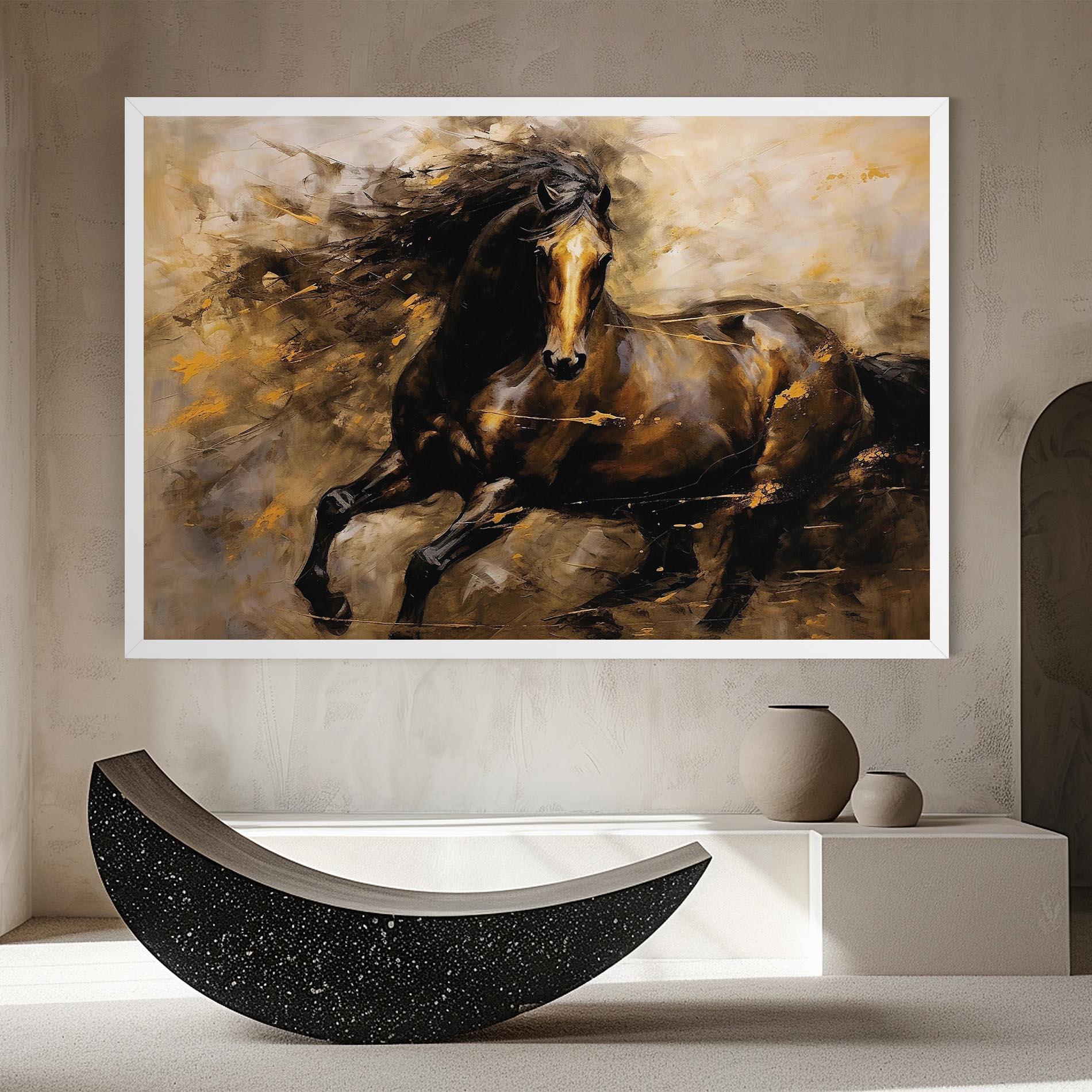 Leinwandbild Gold Brown Horse mockup 8