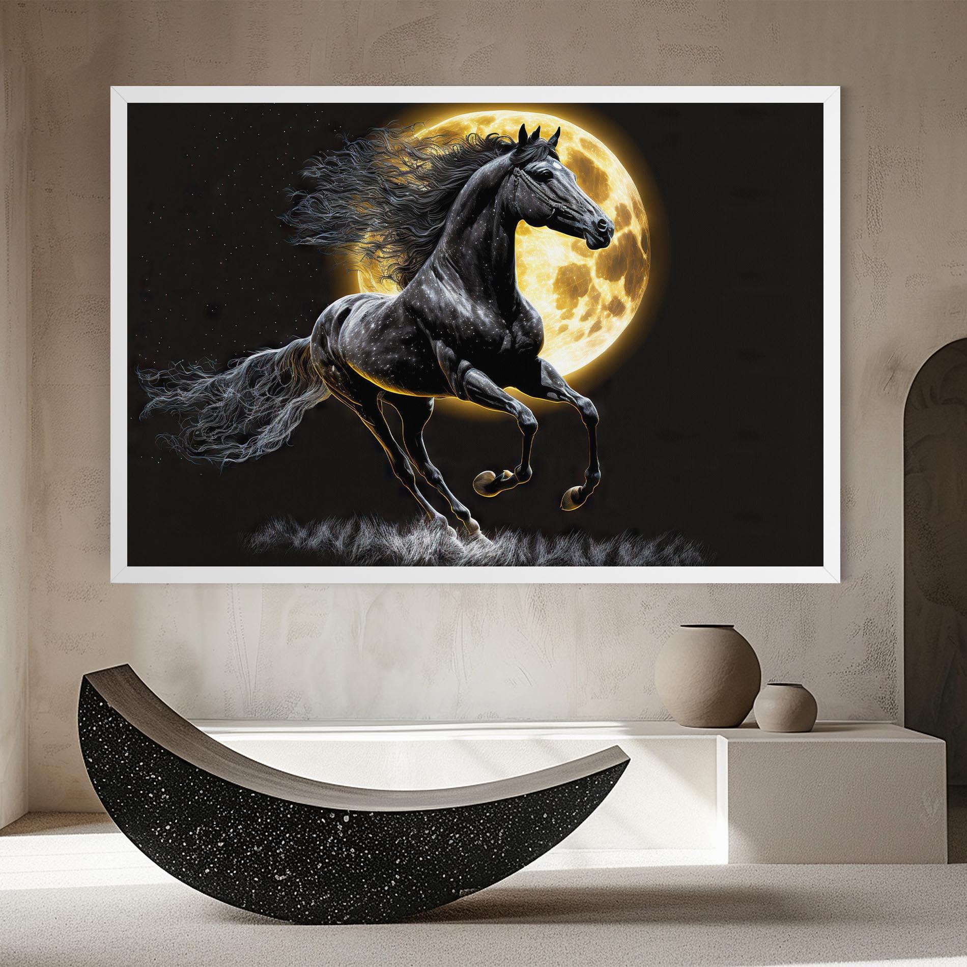 Leinwandbild Gold Moon Horse mockup 8