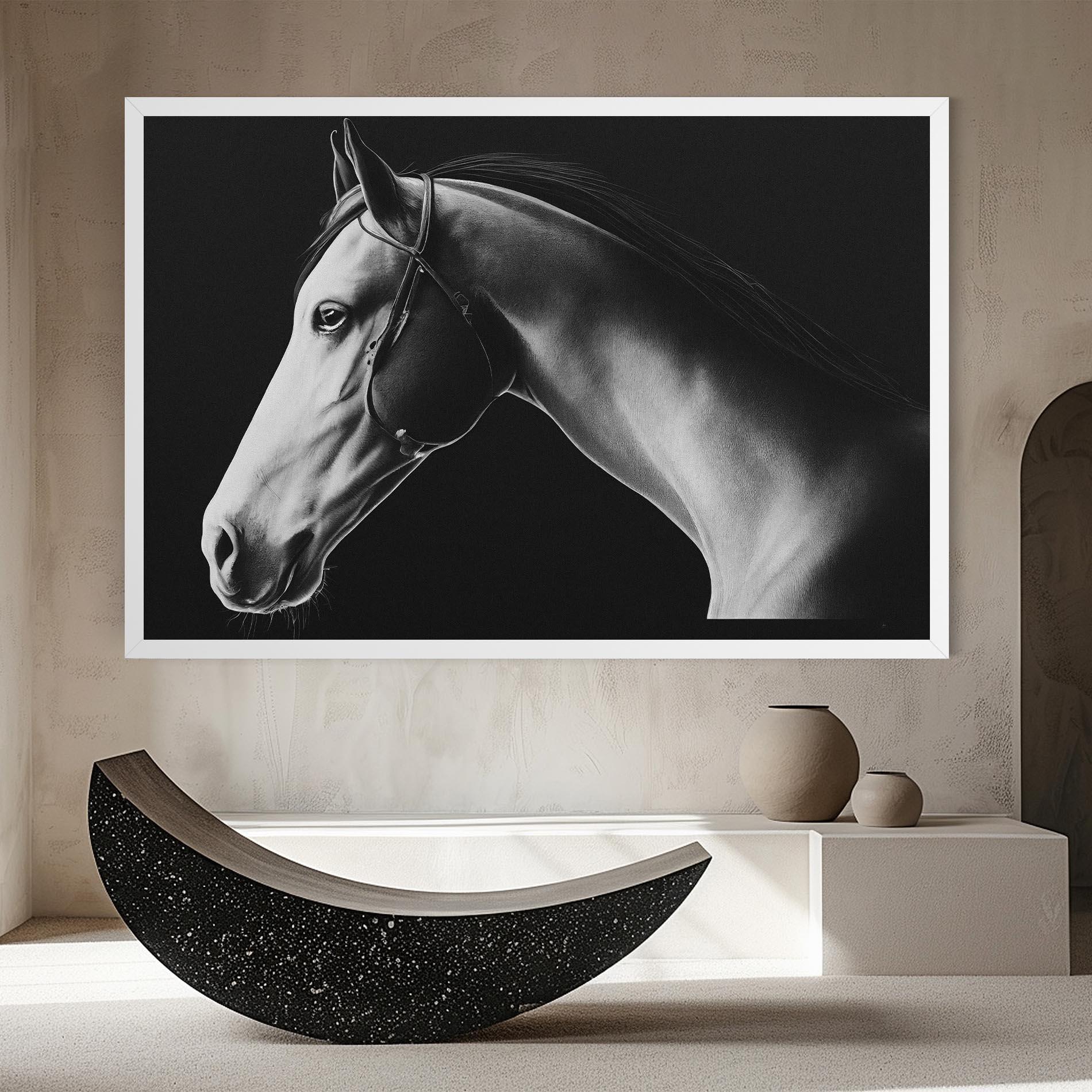 Leinwandbild Gray Horse Profile mockup 8