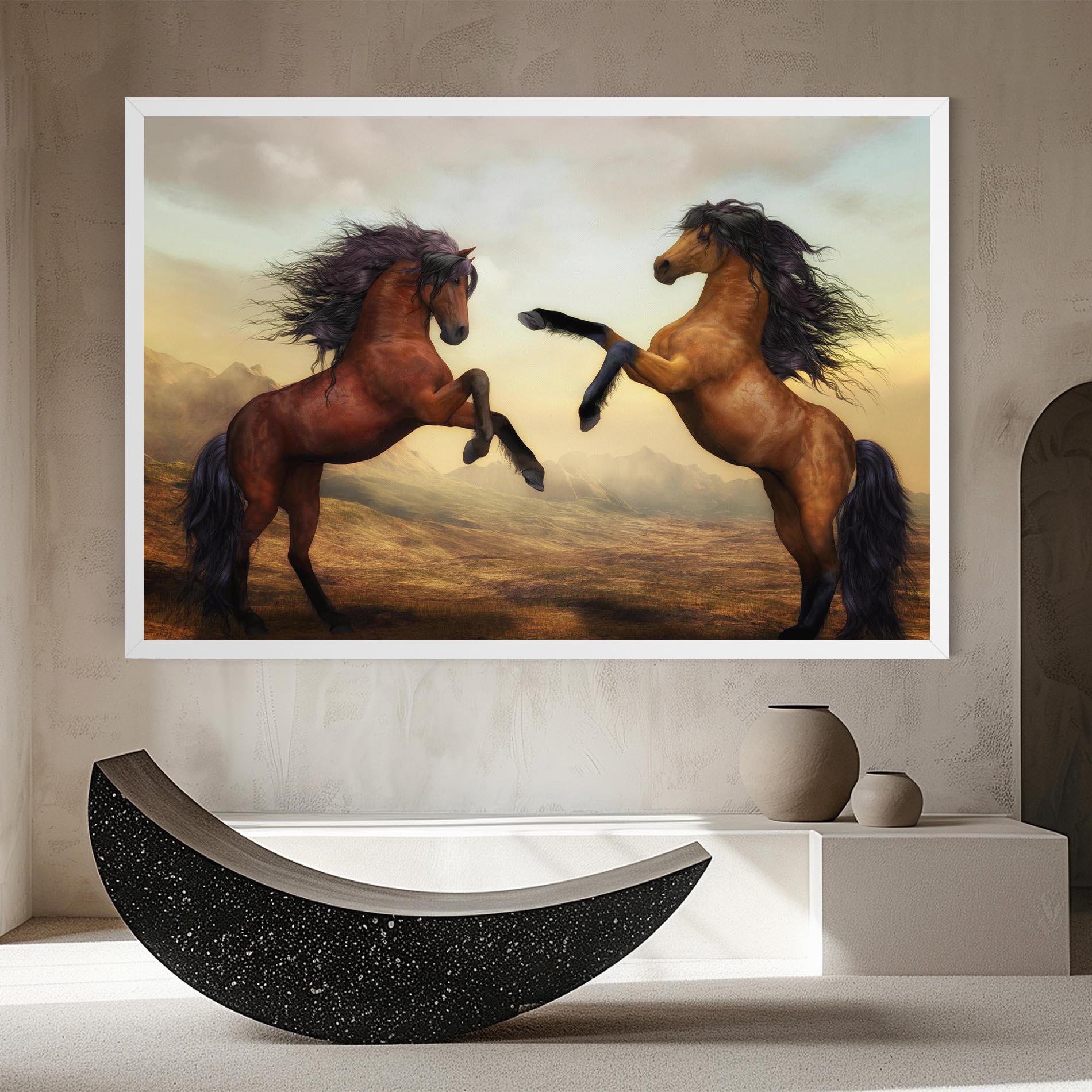 Leinwandbild Two Horses mockup 8