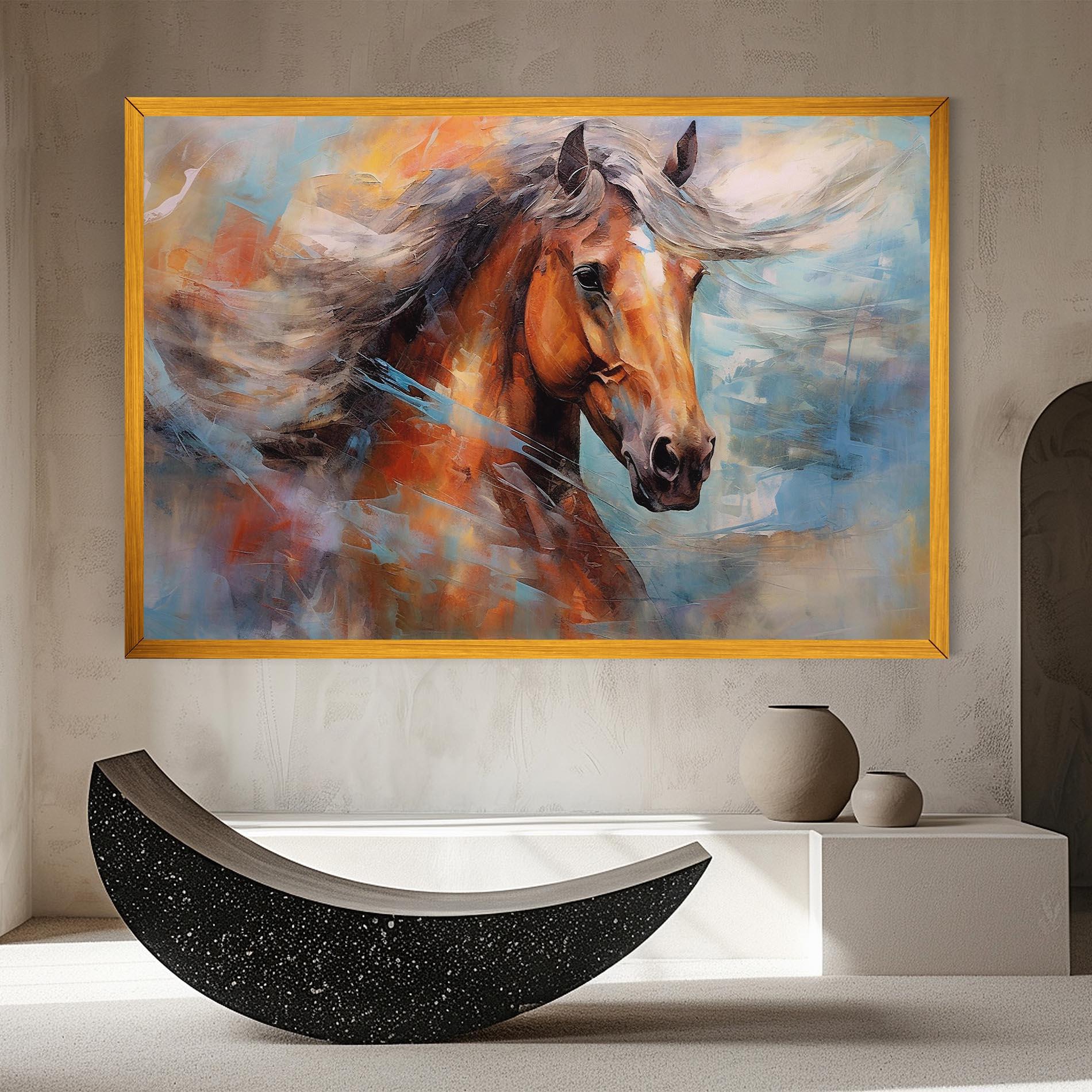 Leinwandbild Beautiful Brown Horse mockup 8