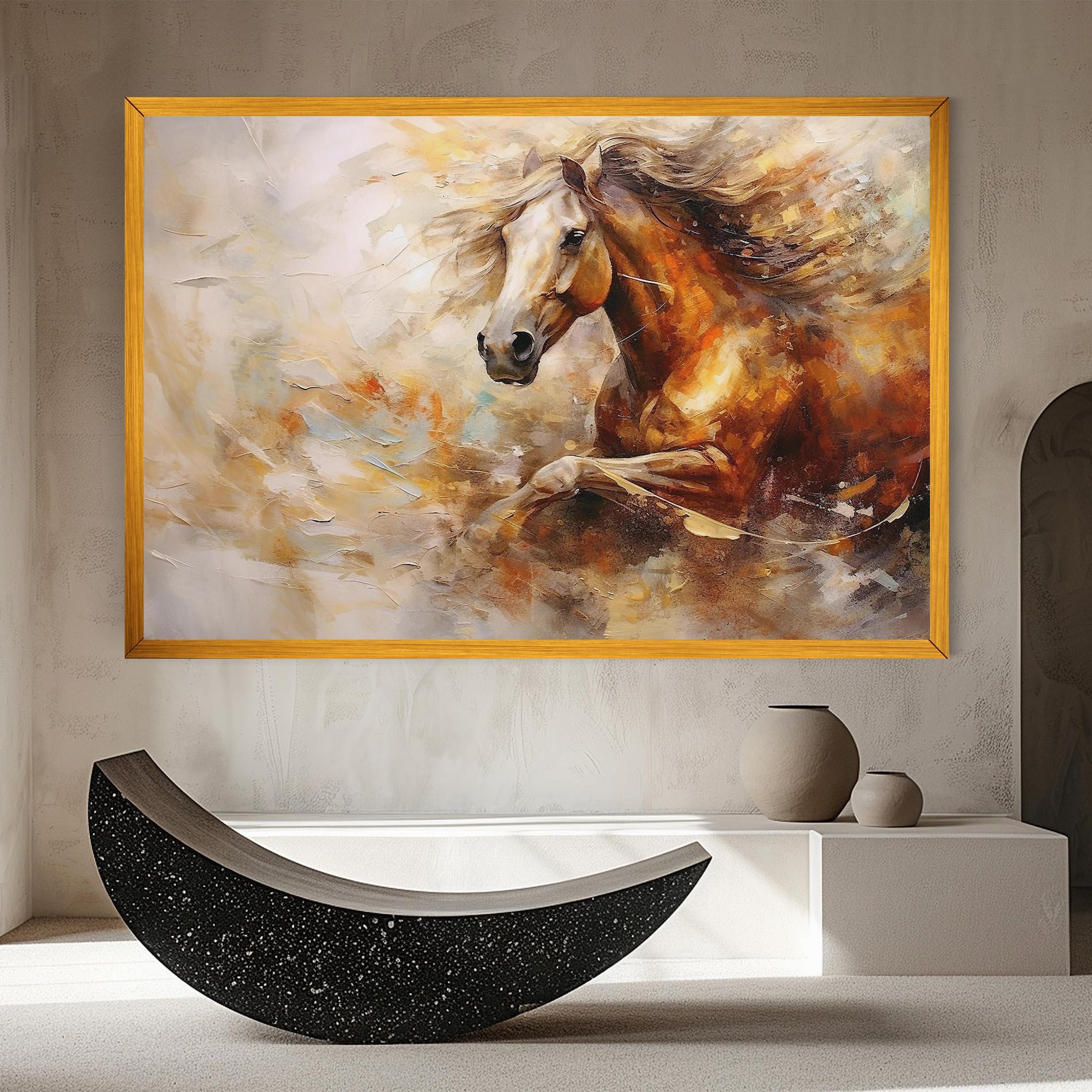 Leinwandbild Brown Horse Running mockup 8