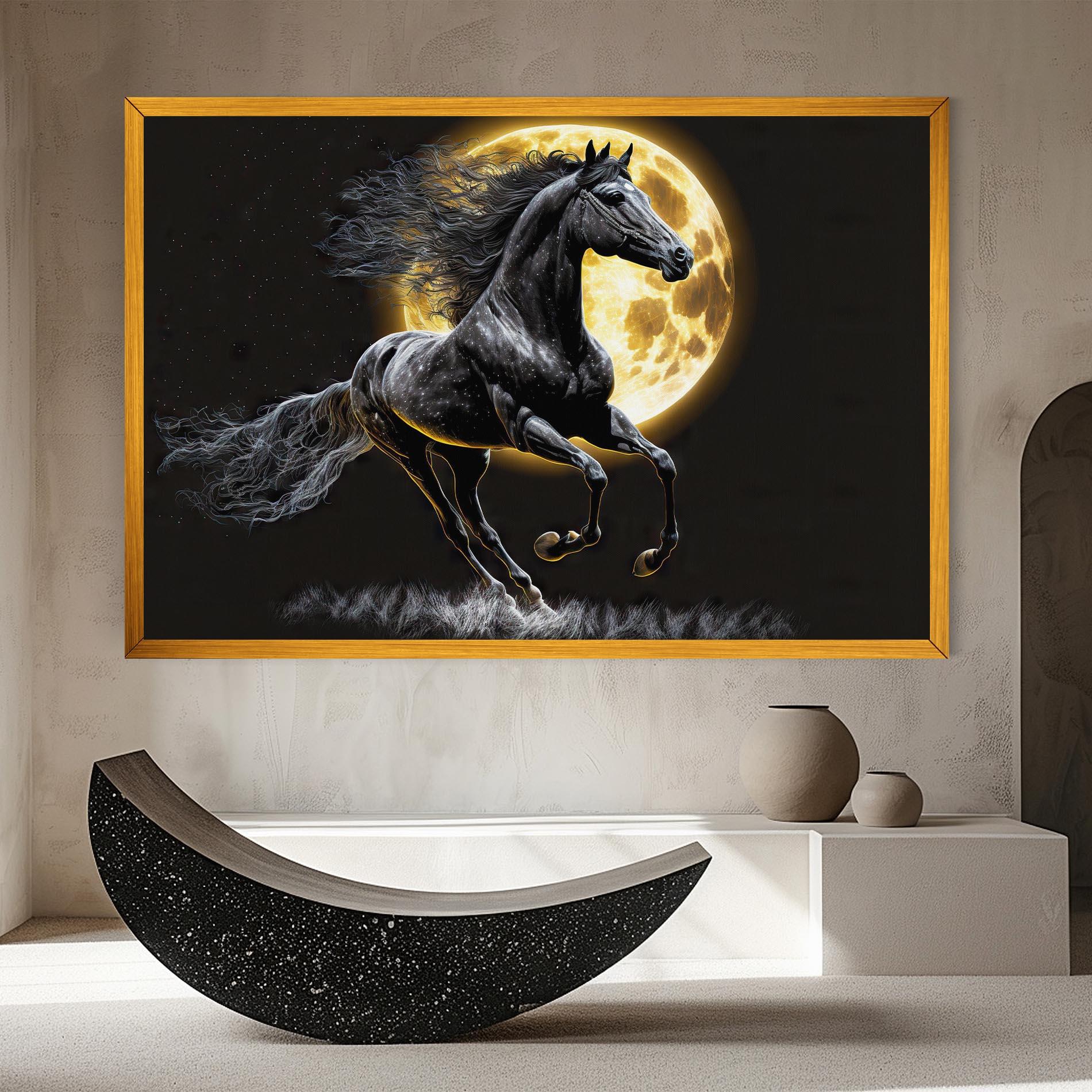 Leinwandbild Gold Moon Horse mockup 8