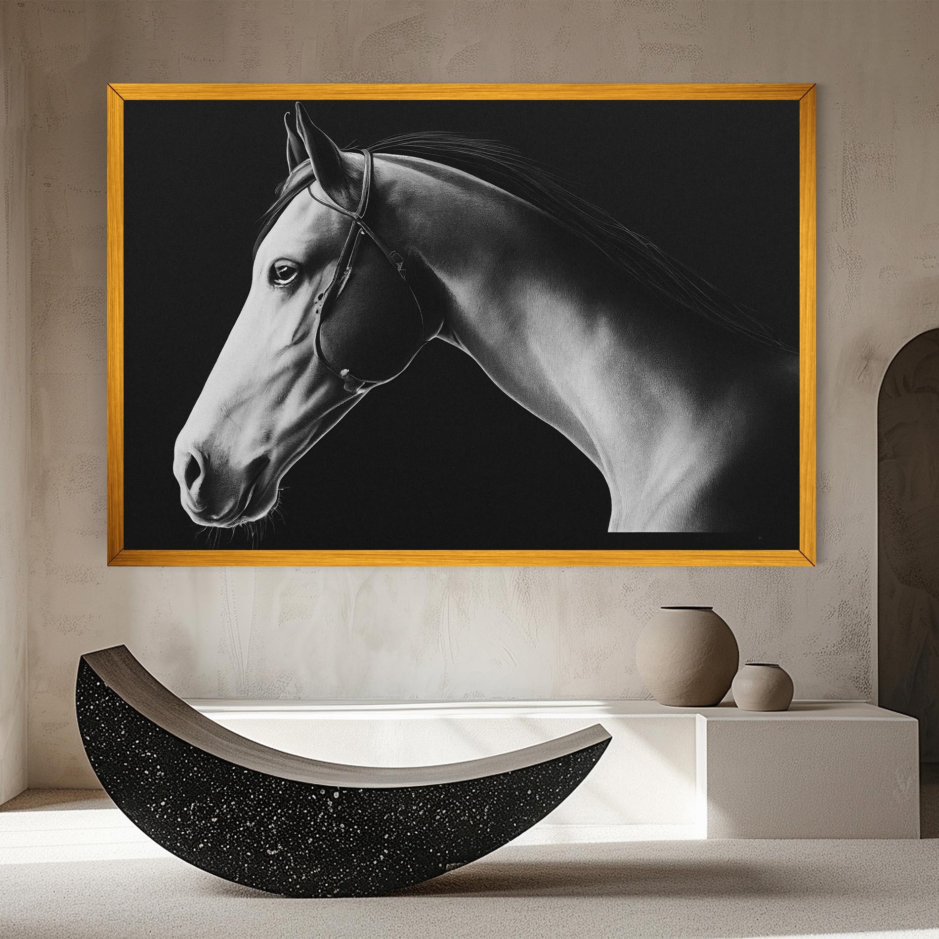 Leinwandbild Gray Horse Profile mockup 8