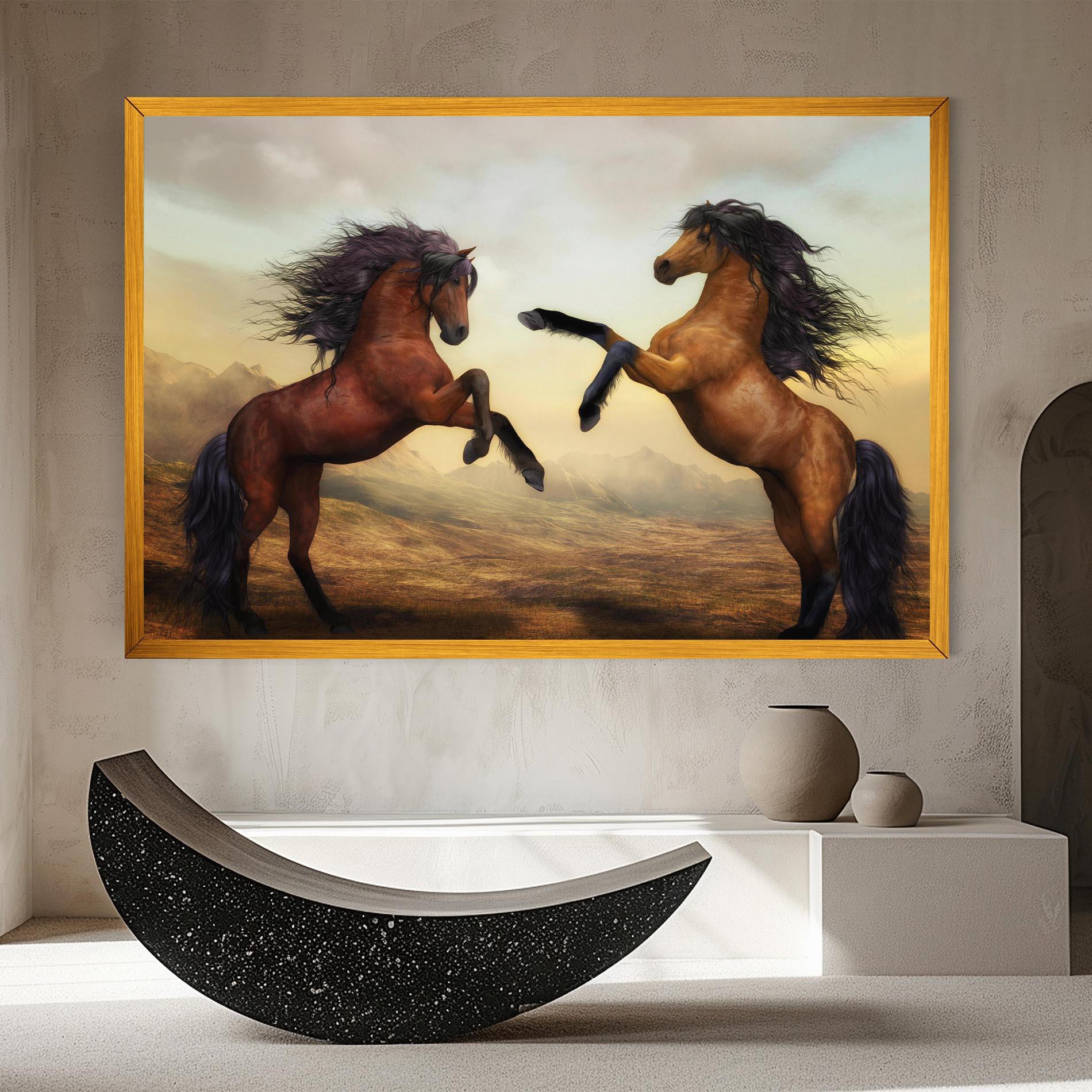 Leinwandbild Two Horses mockup 8