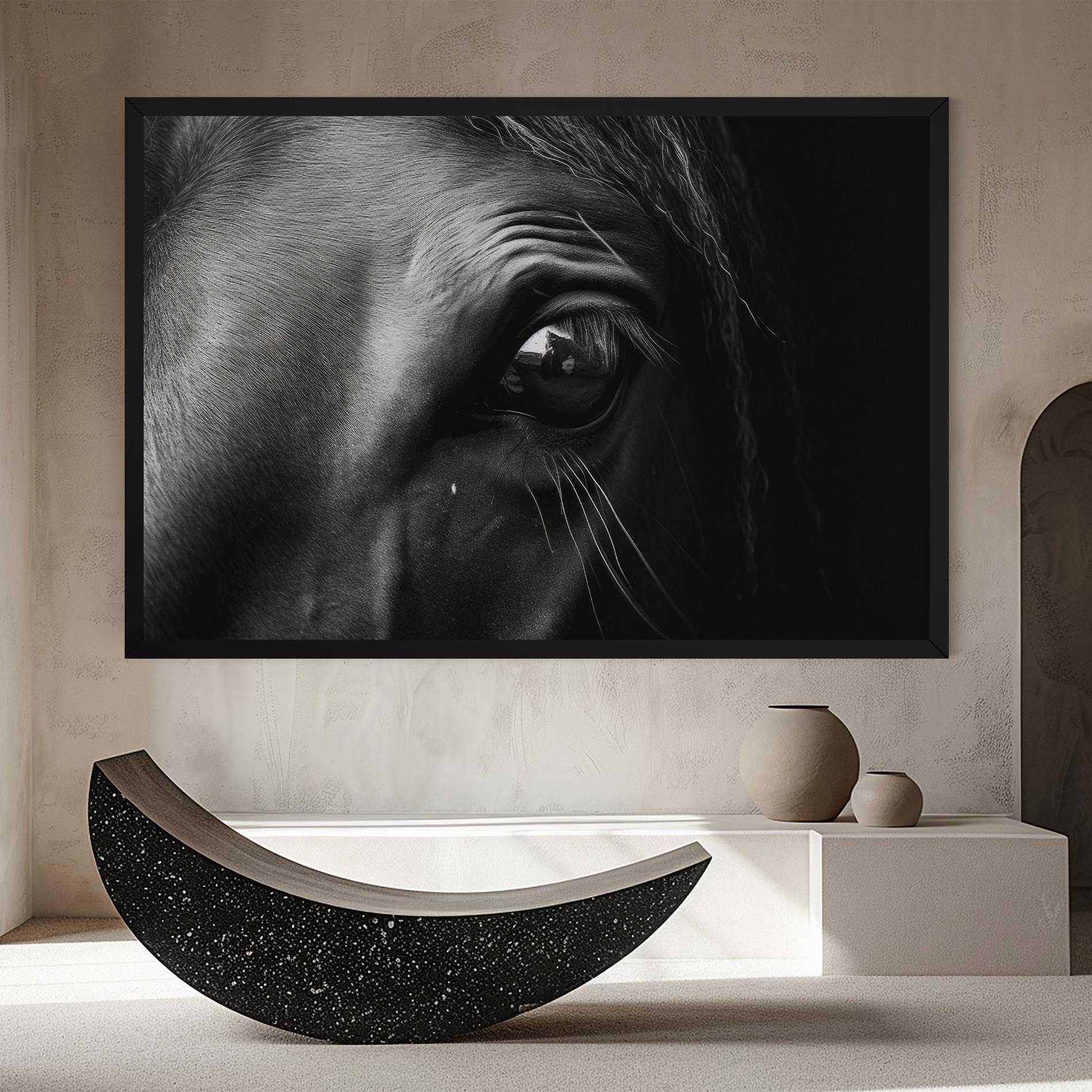 Leinwandbild Black Horse Eye mockup 8