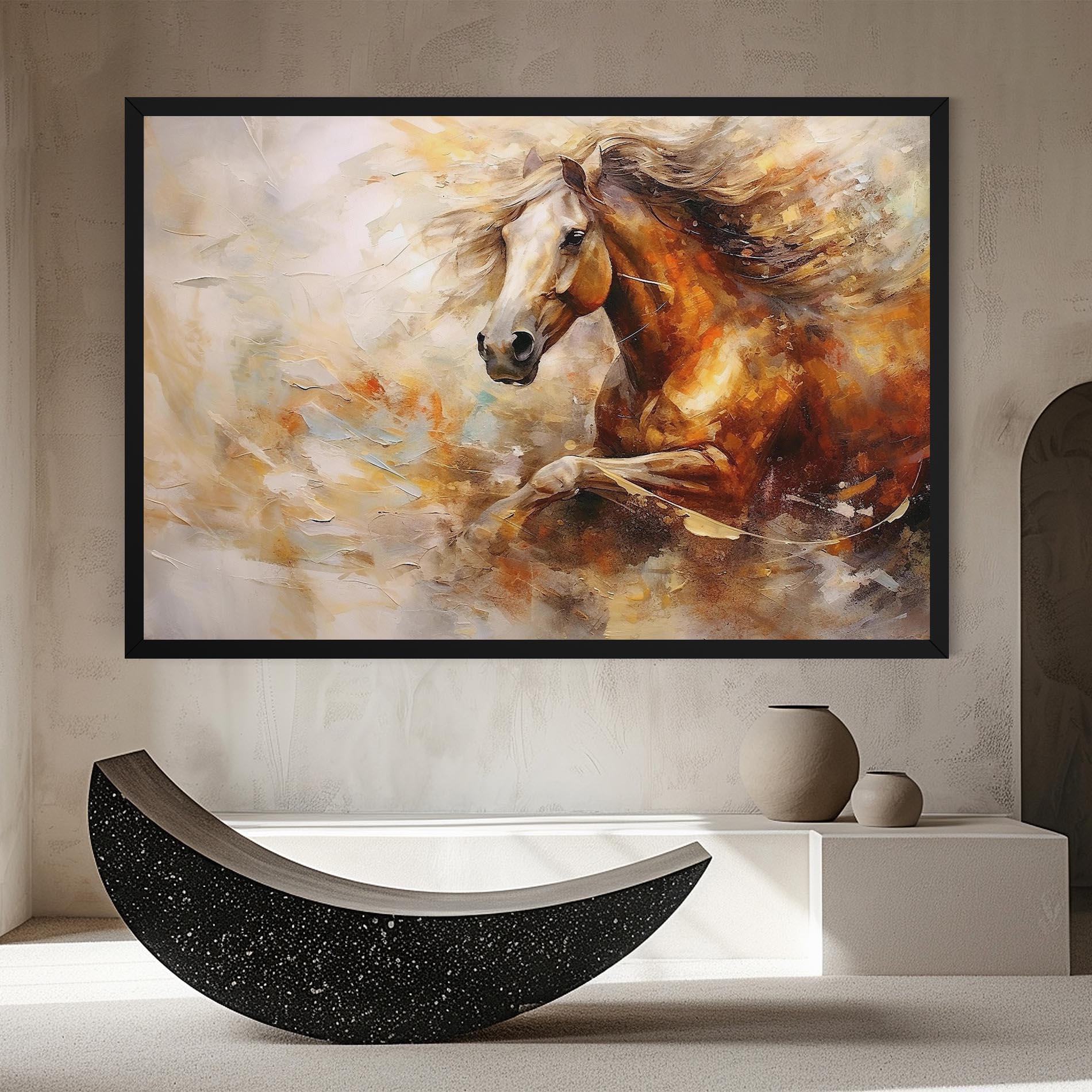 Leinwandbild Brown Horse Running mockup 8