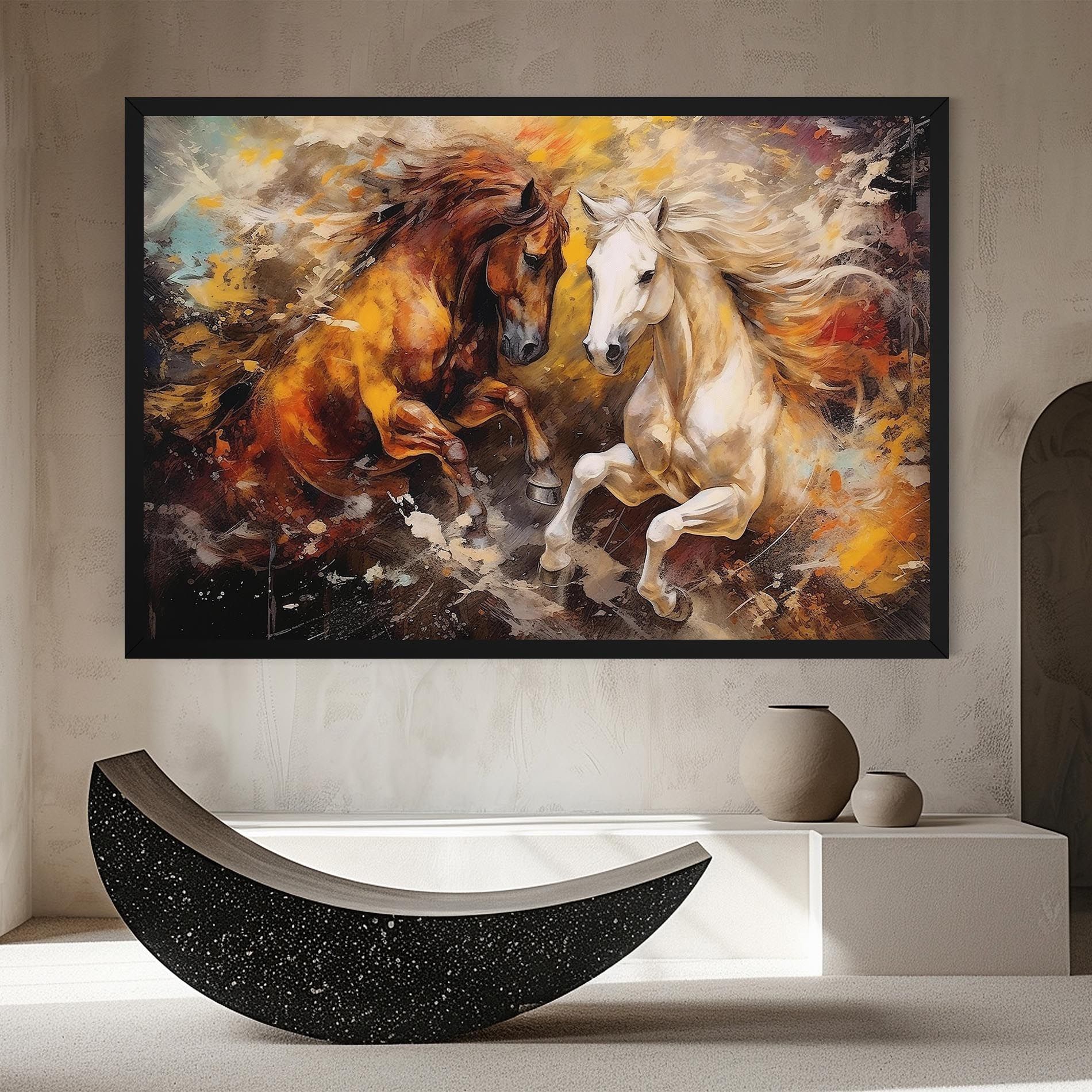 Brown White Horses mockup 8