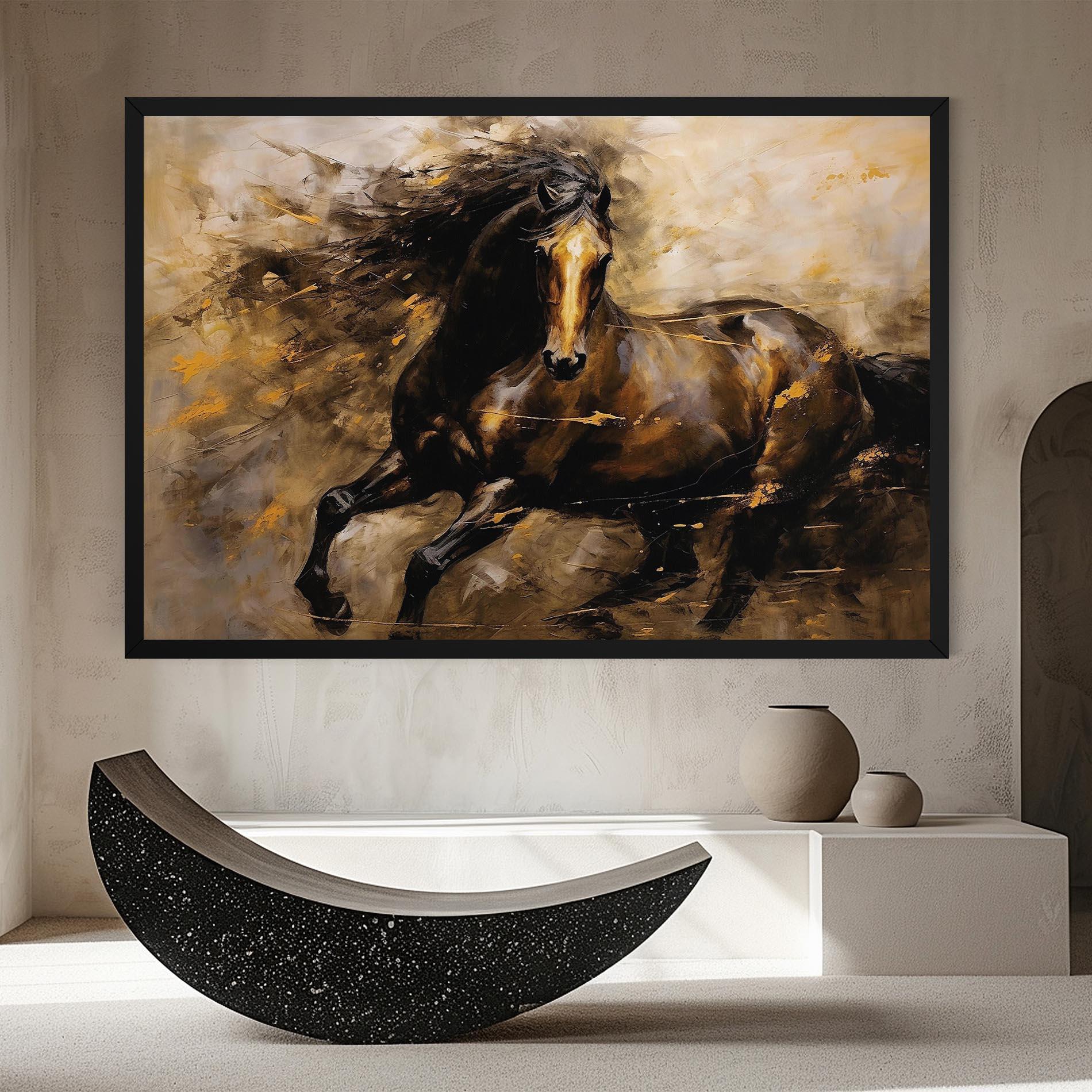 Leinwandbild Gold Brown Horse mockup 8