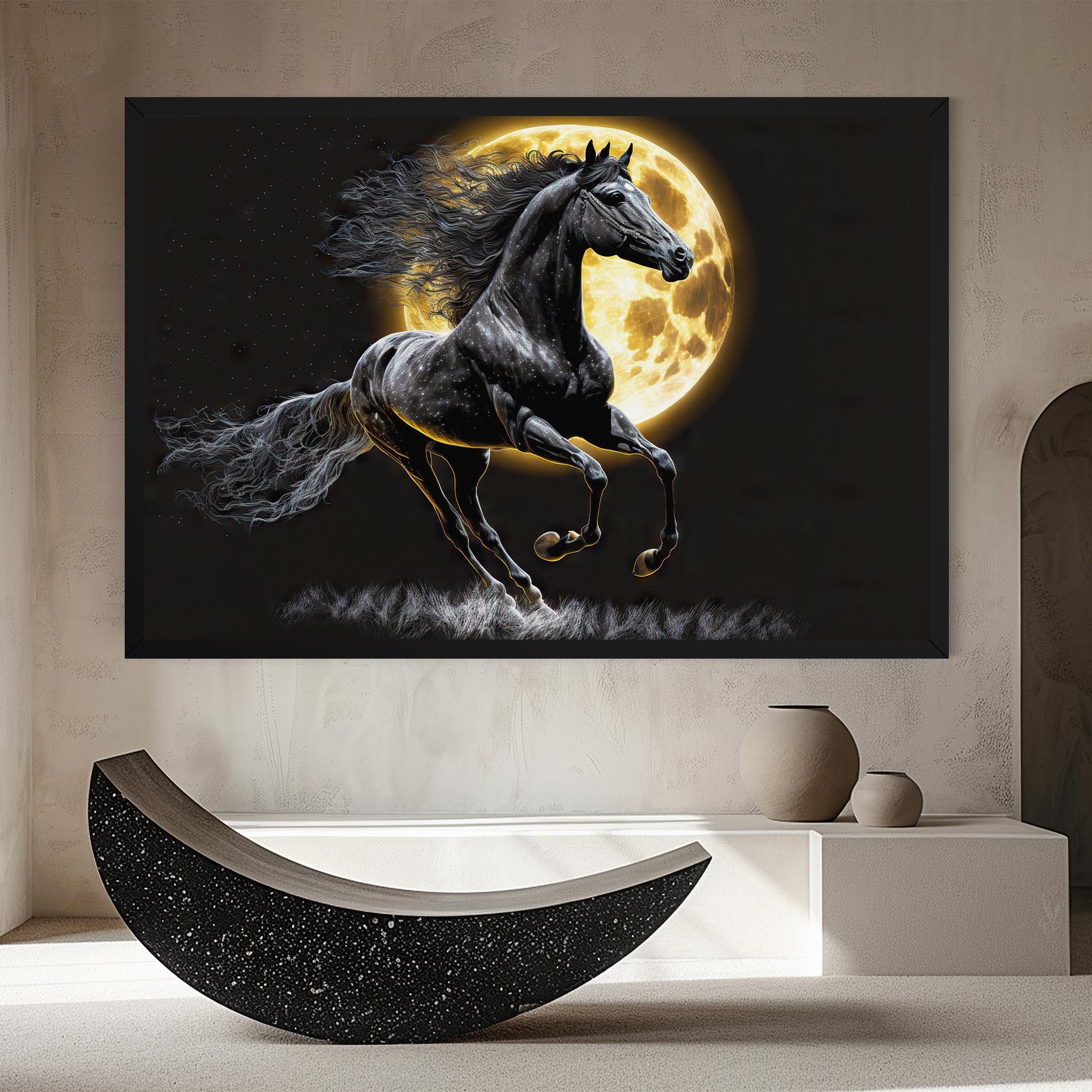 Leinwandbild Gold Moon Horse mockup 8