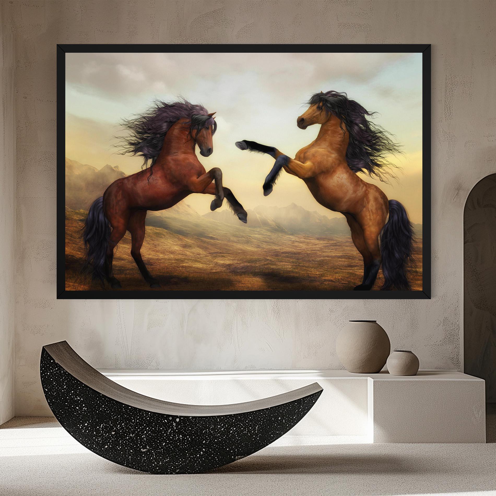 Leinwandbild Two Horses mockup 8