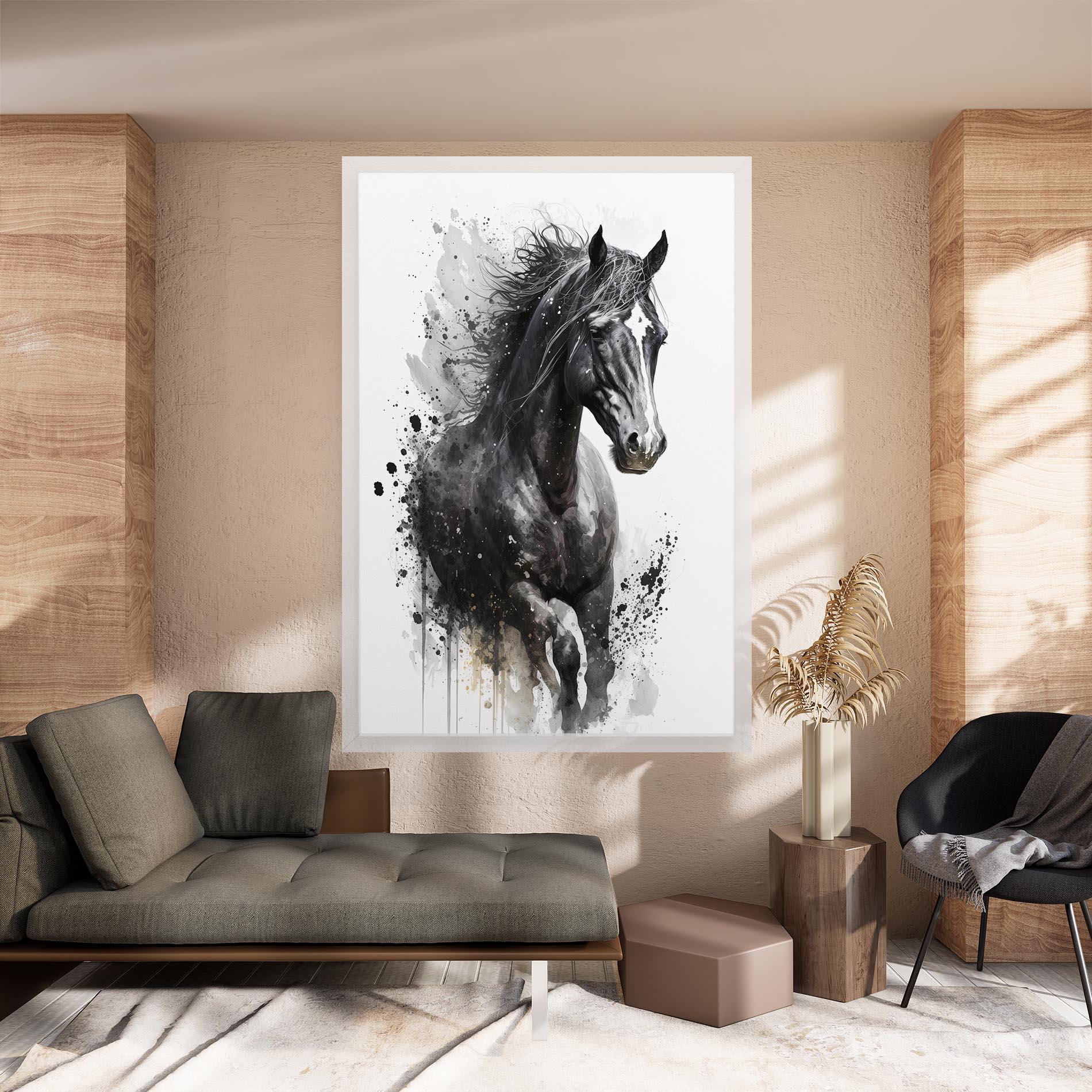 Leinwandbild Black Horse mockup 8