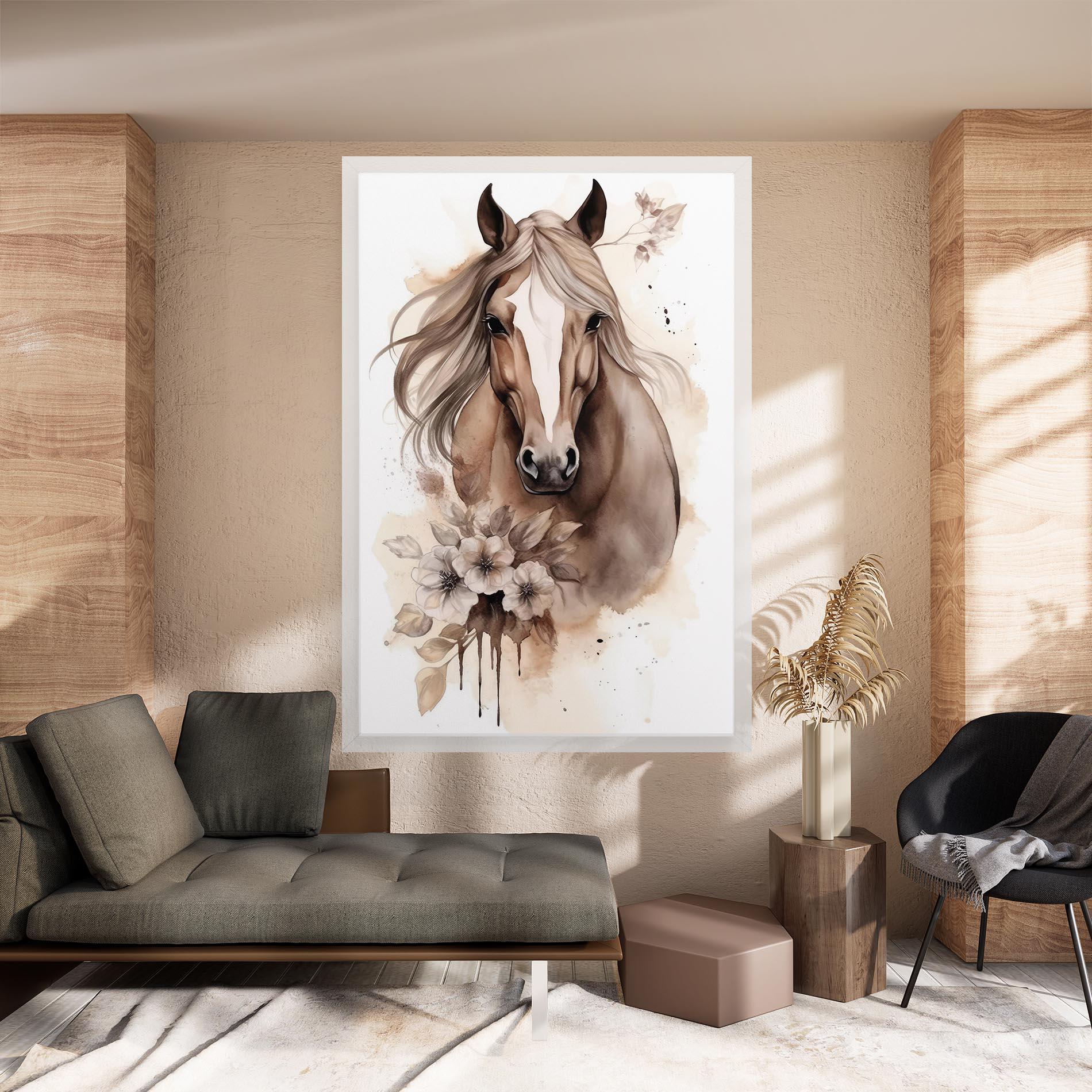 Leinwandbild Flower Brown Horse mockup 8