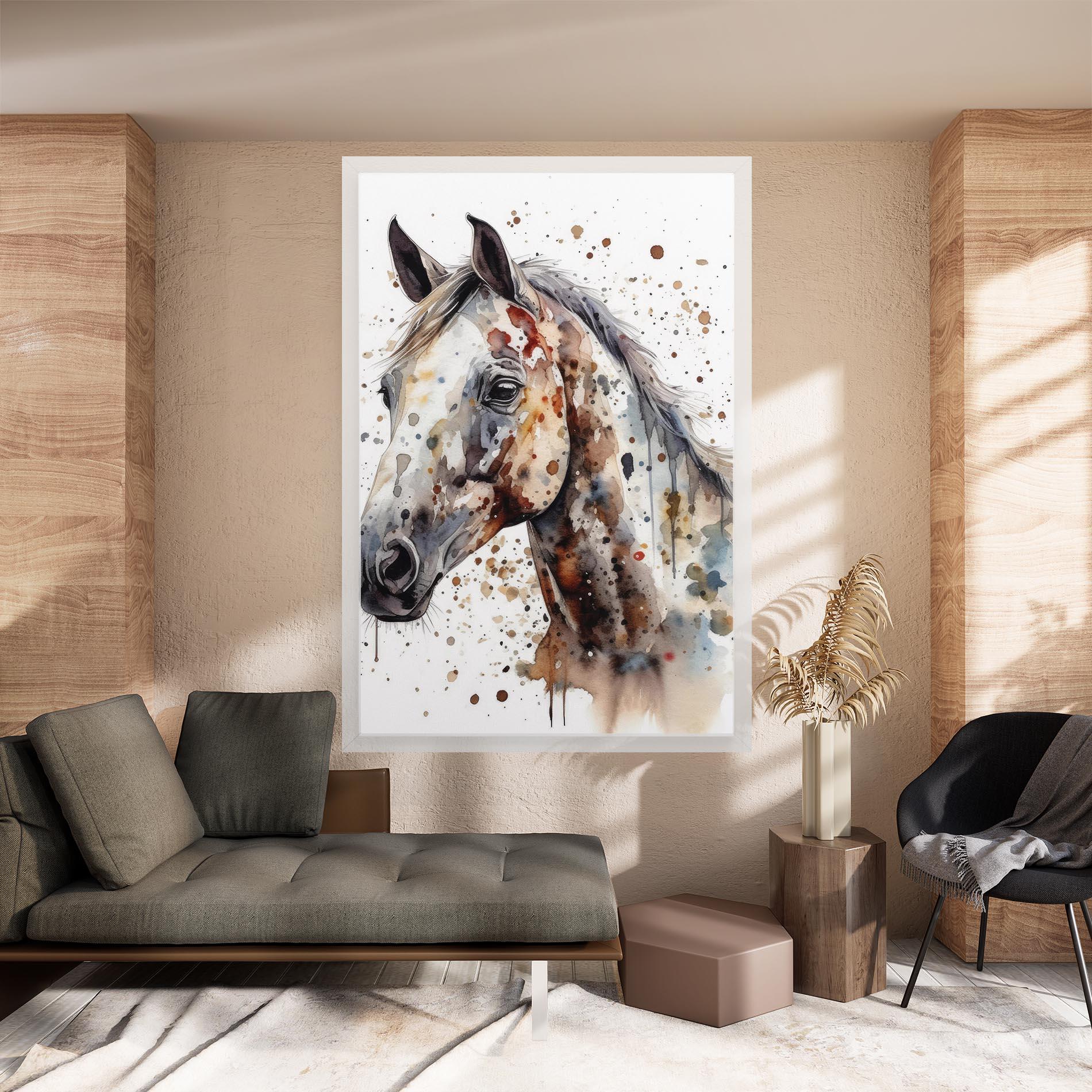 Leinwandbild Watercolor Horse mockup 8