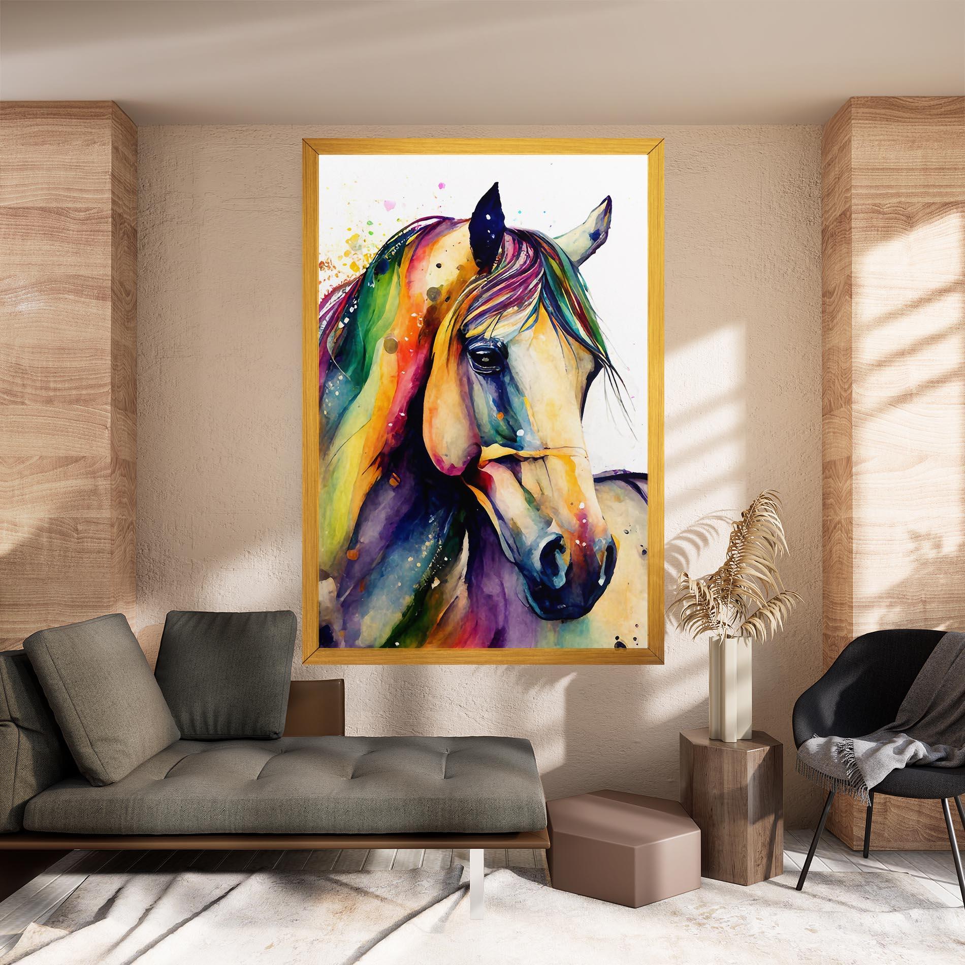 Leinwandbild Colorful Horse mockup 8