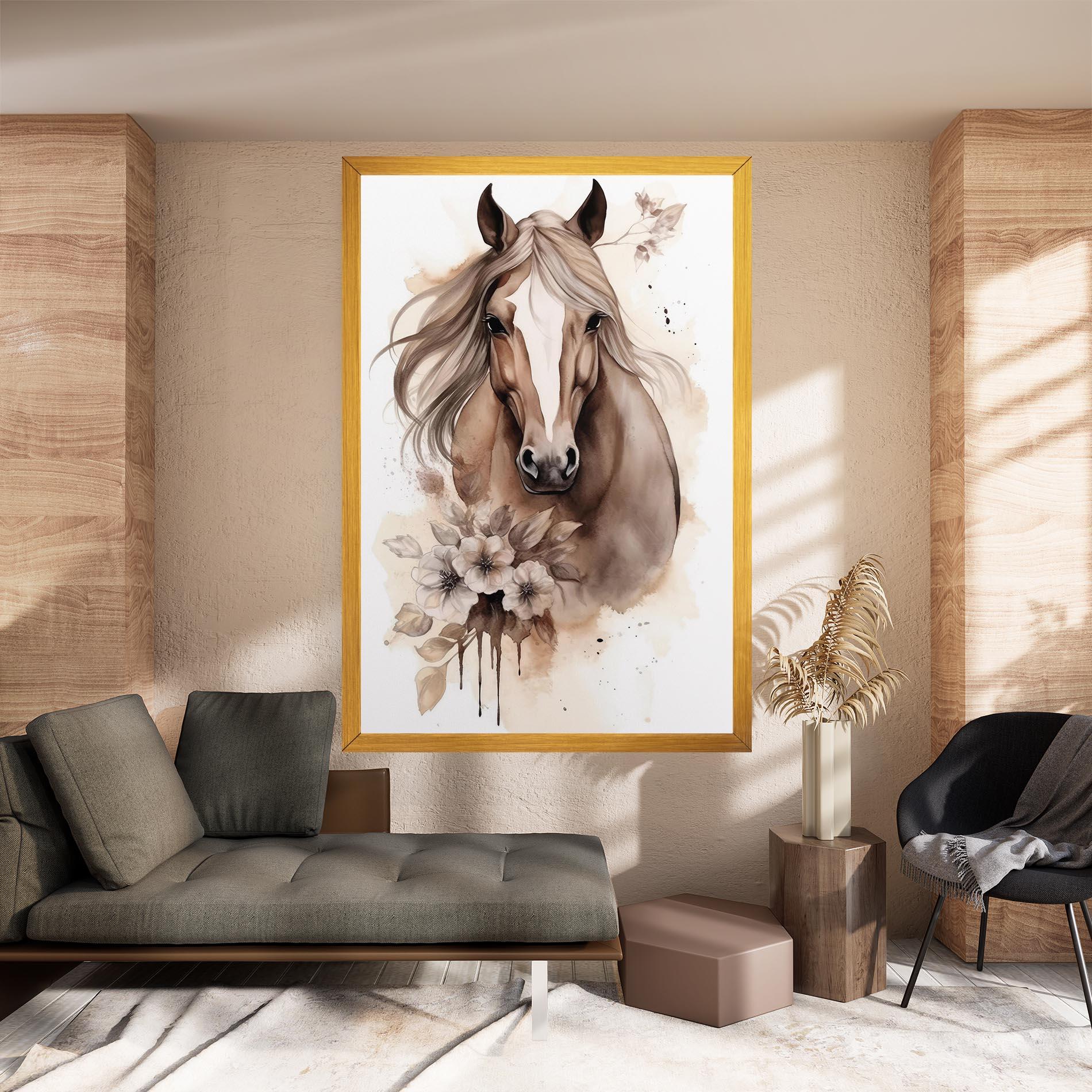 Leinwandbild Flower Brown Horse mockup 8