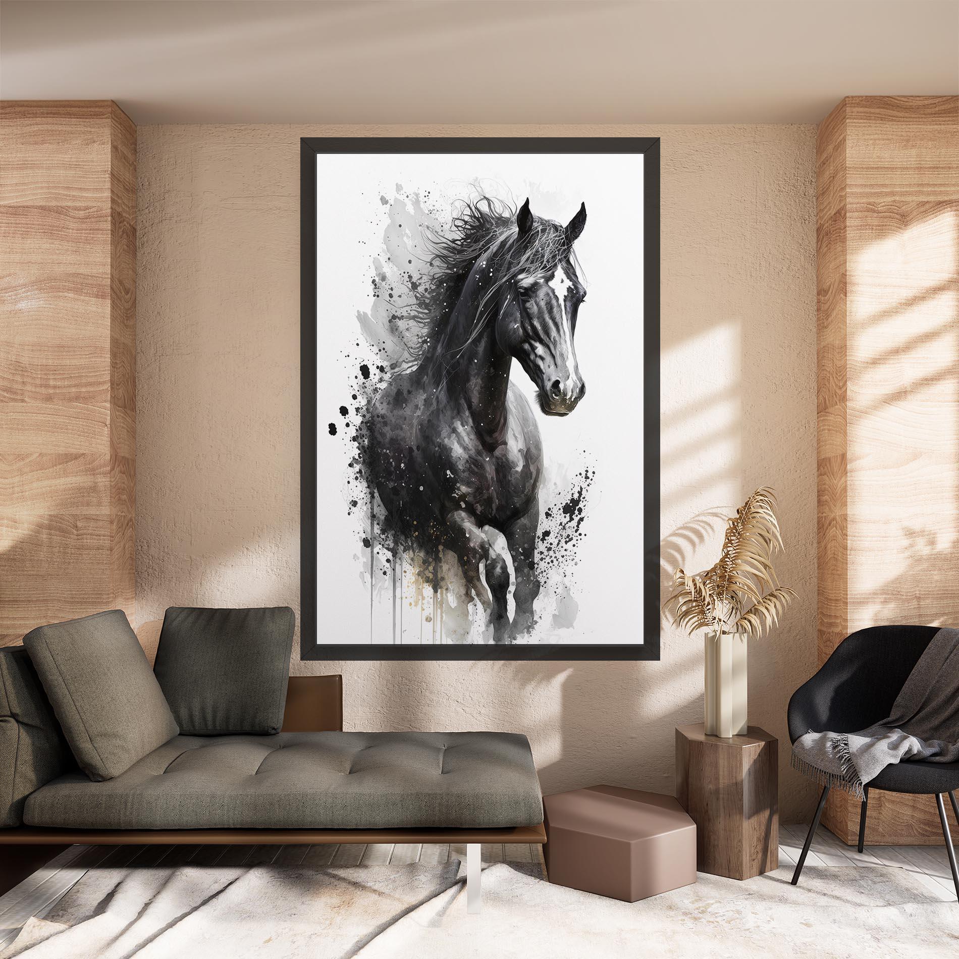 Leinwandbild Black Horse mockup 8
