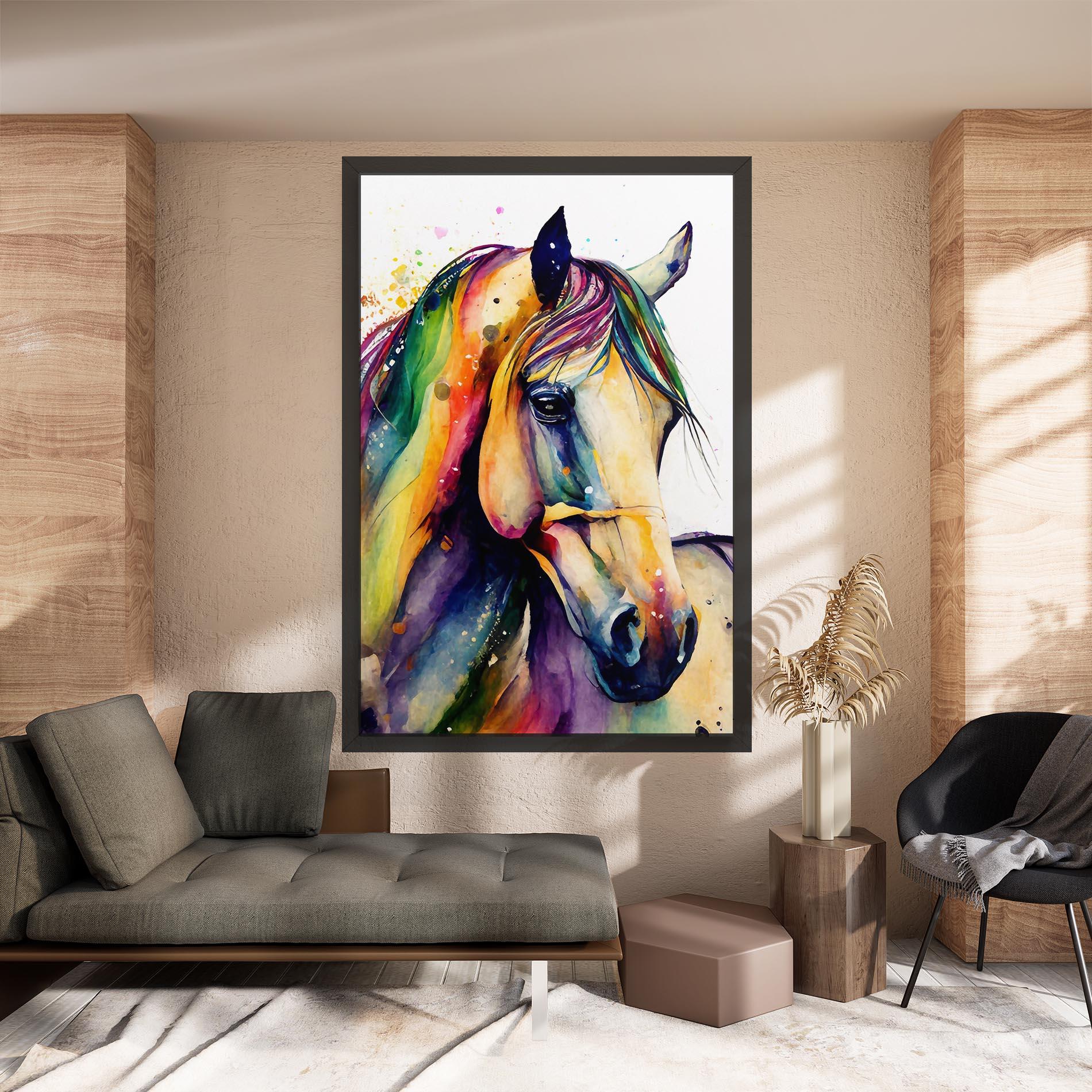 Leinwandbild Colorful Horse mockup 8
