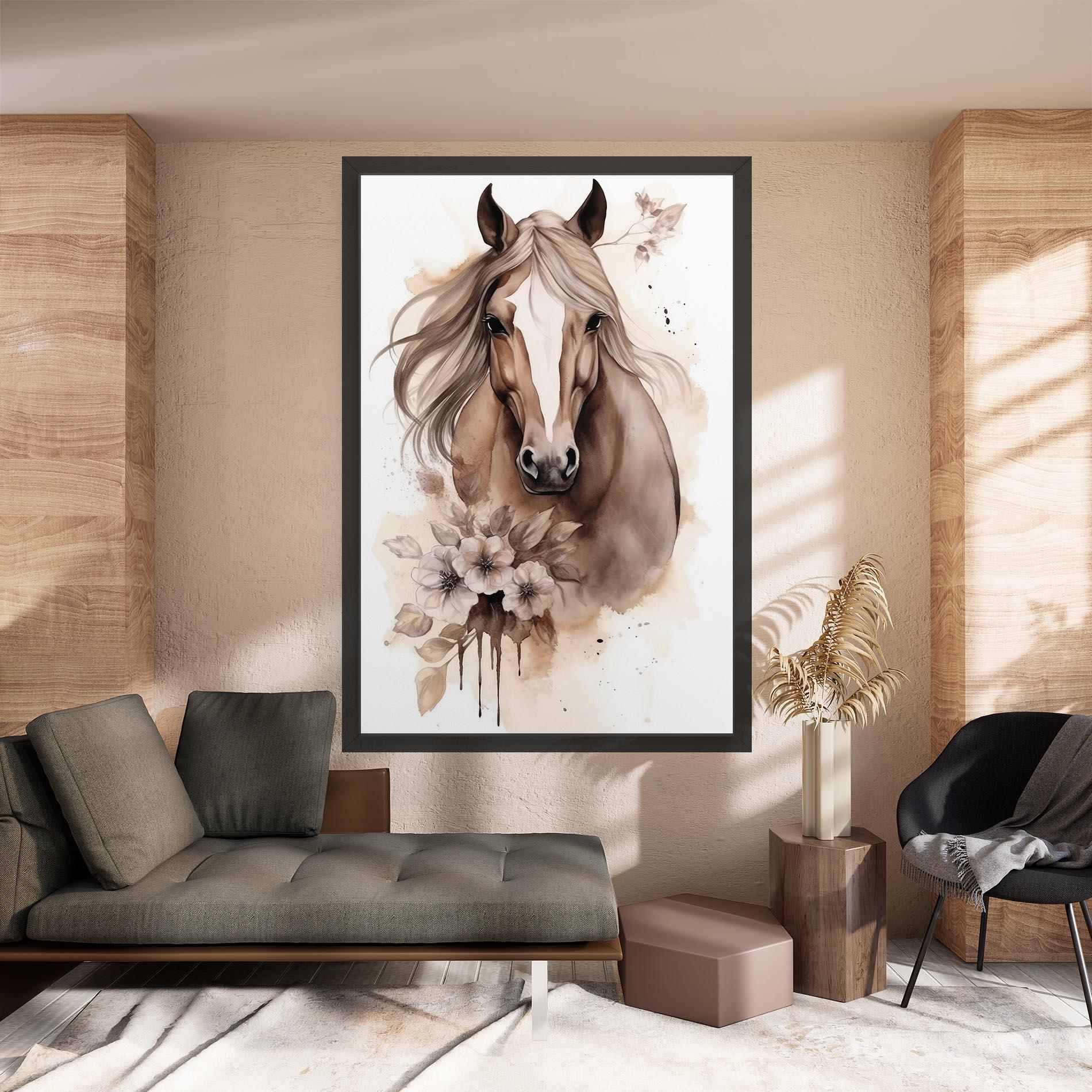 Leinwandbild Flower Brown Horse mockup 8