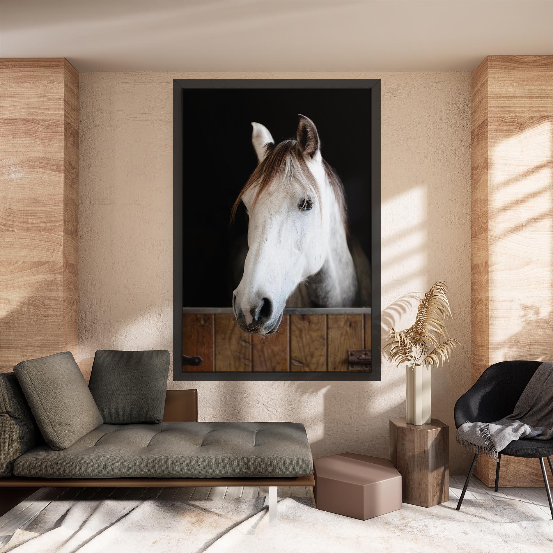 Leinwandbild Grey Horse Head mockup 8