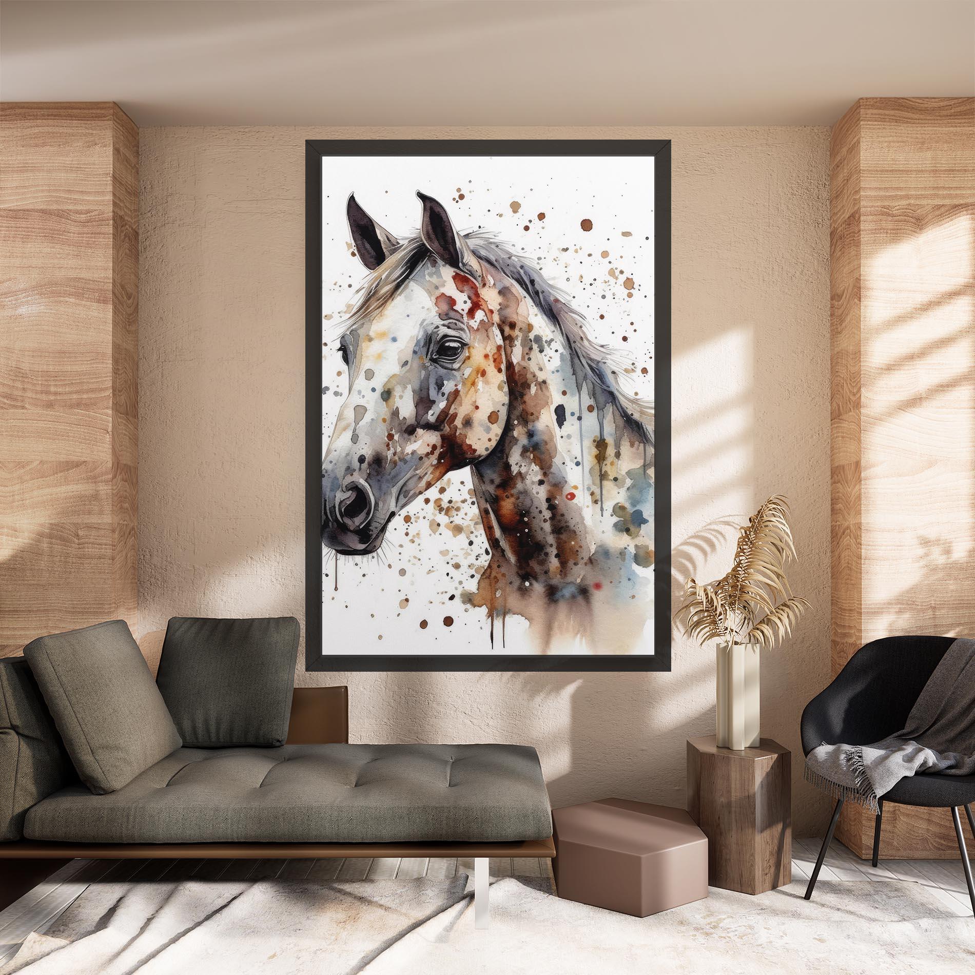 Leinwandbild Watercolor Horse mockup 8