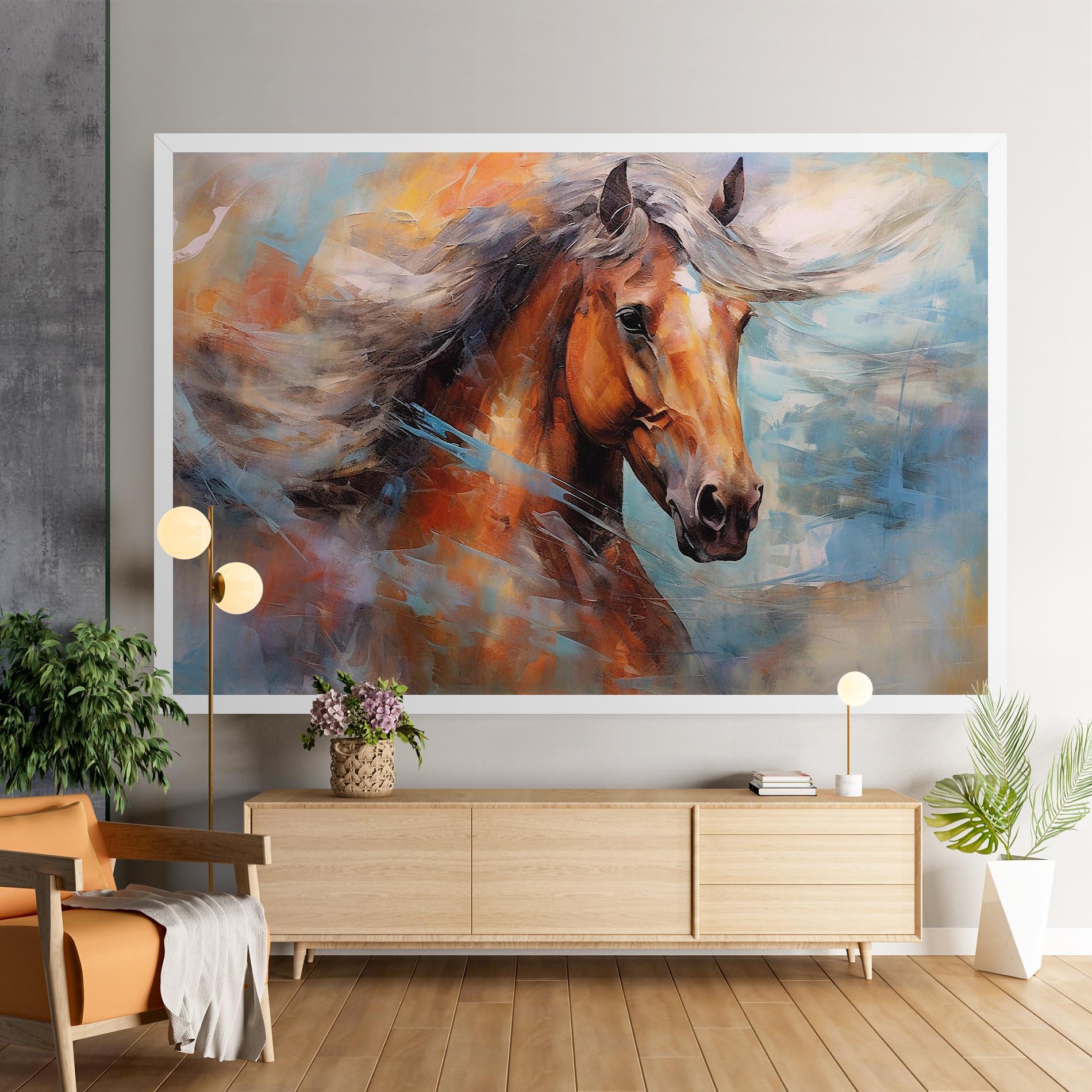 Leinwandbild Beautiful Brown Horse mockup 9