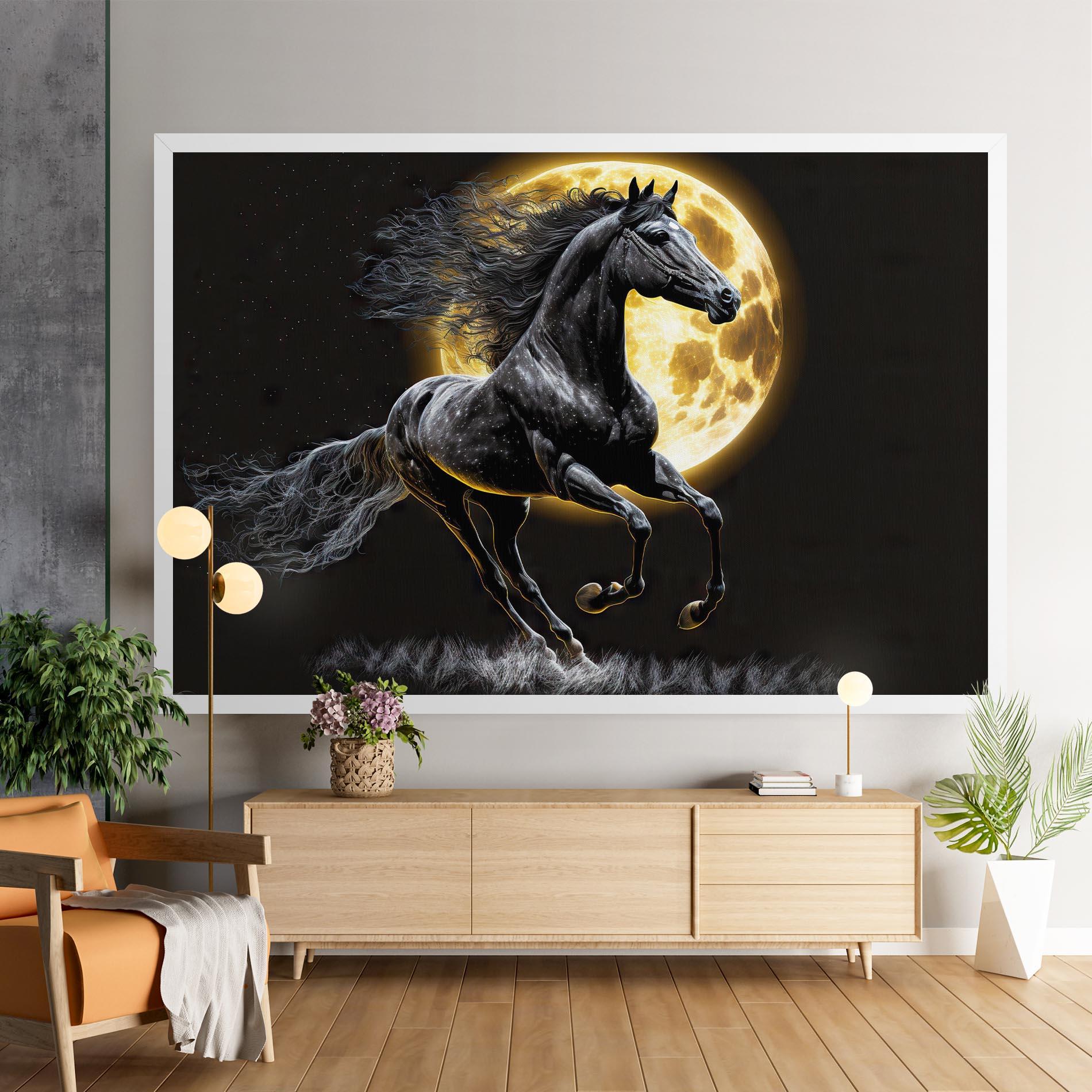 Leinwandbild Gold Moon Horse mockup 9