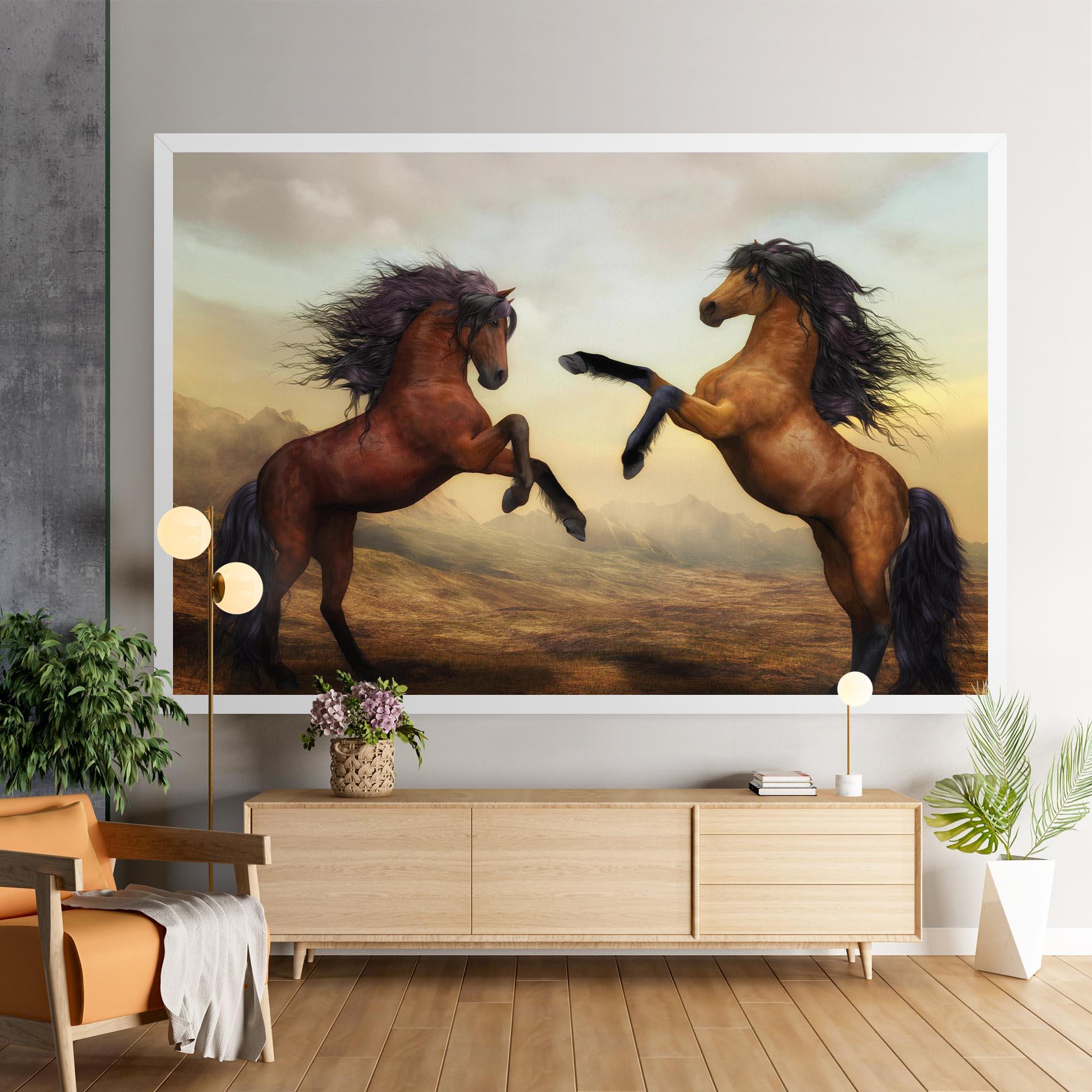 Leinwandbild Two Horses mockup 9