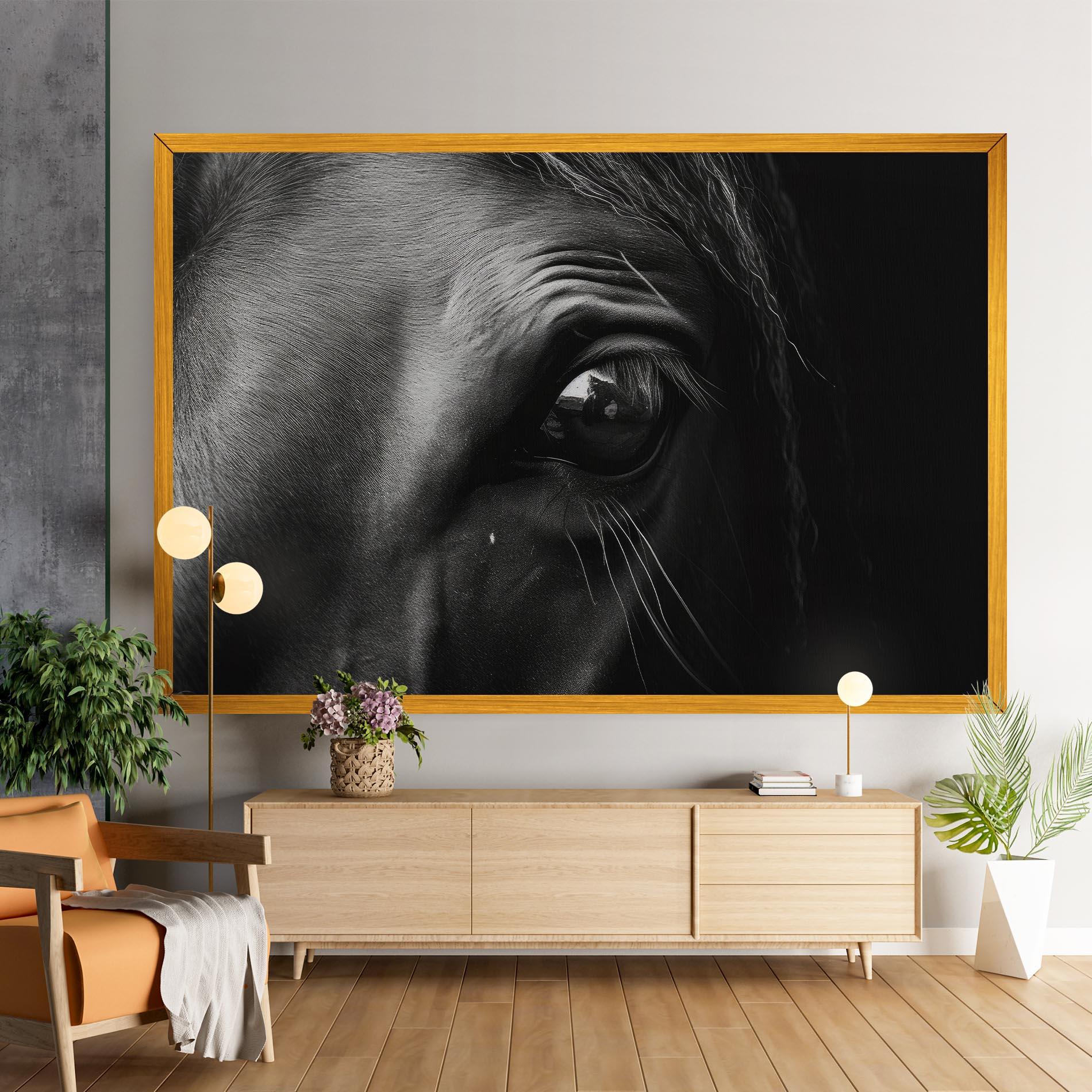 Leinwandbild Black Horse Eye mockup 9
