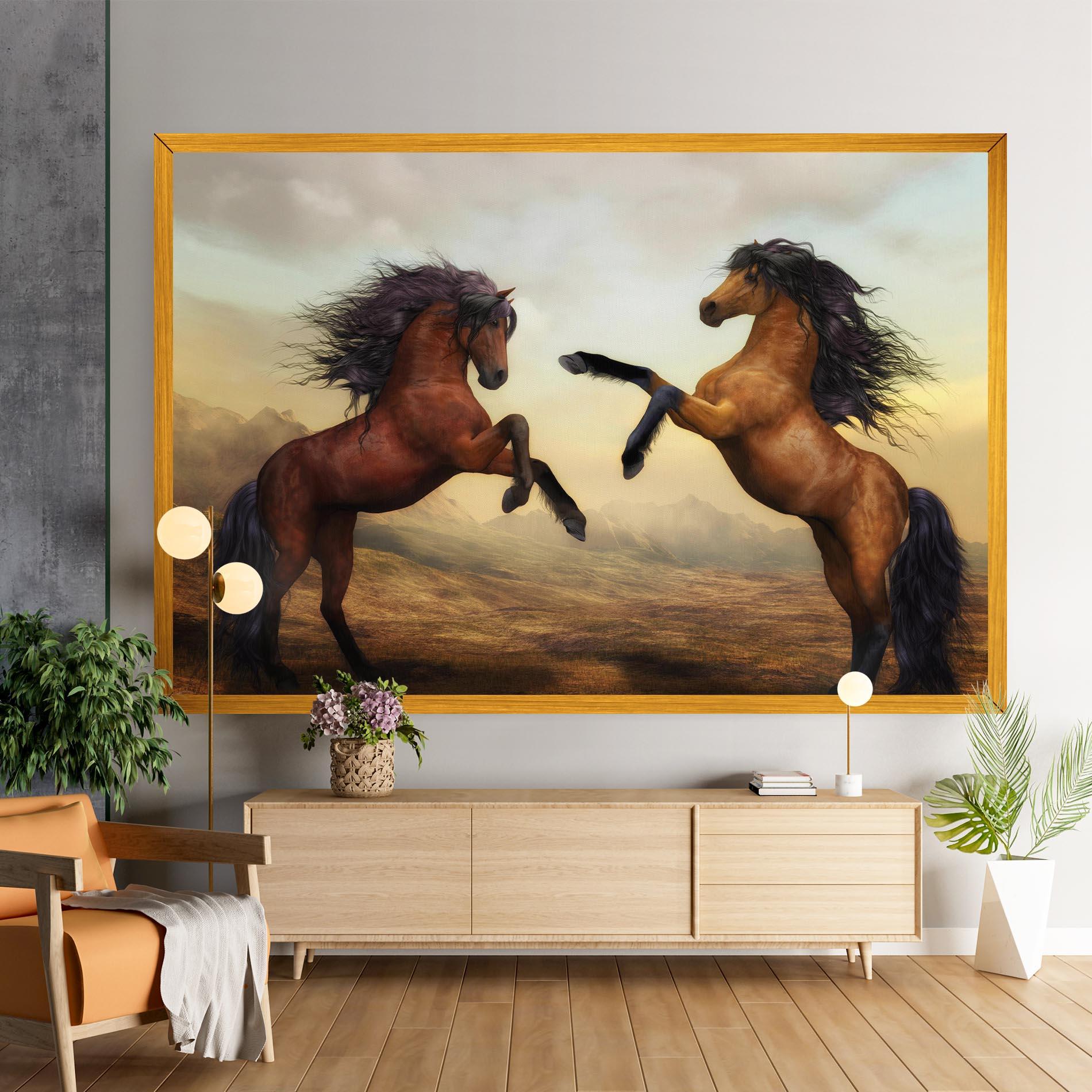 Leinwandbild Two Horses mockup 9