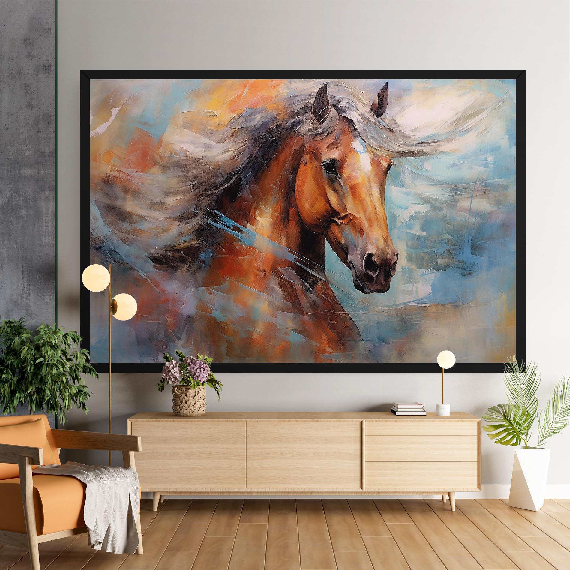 Leinwandbild Beautiful Brown Horse mockup 9