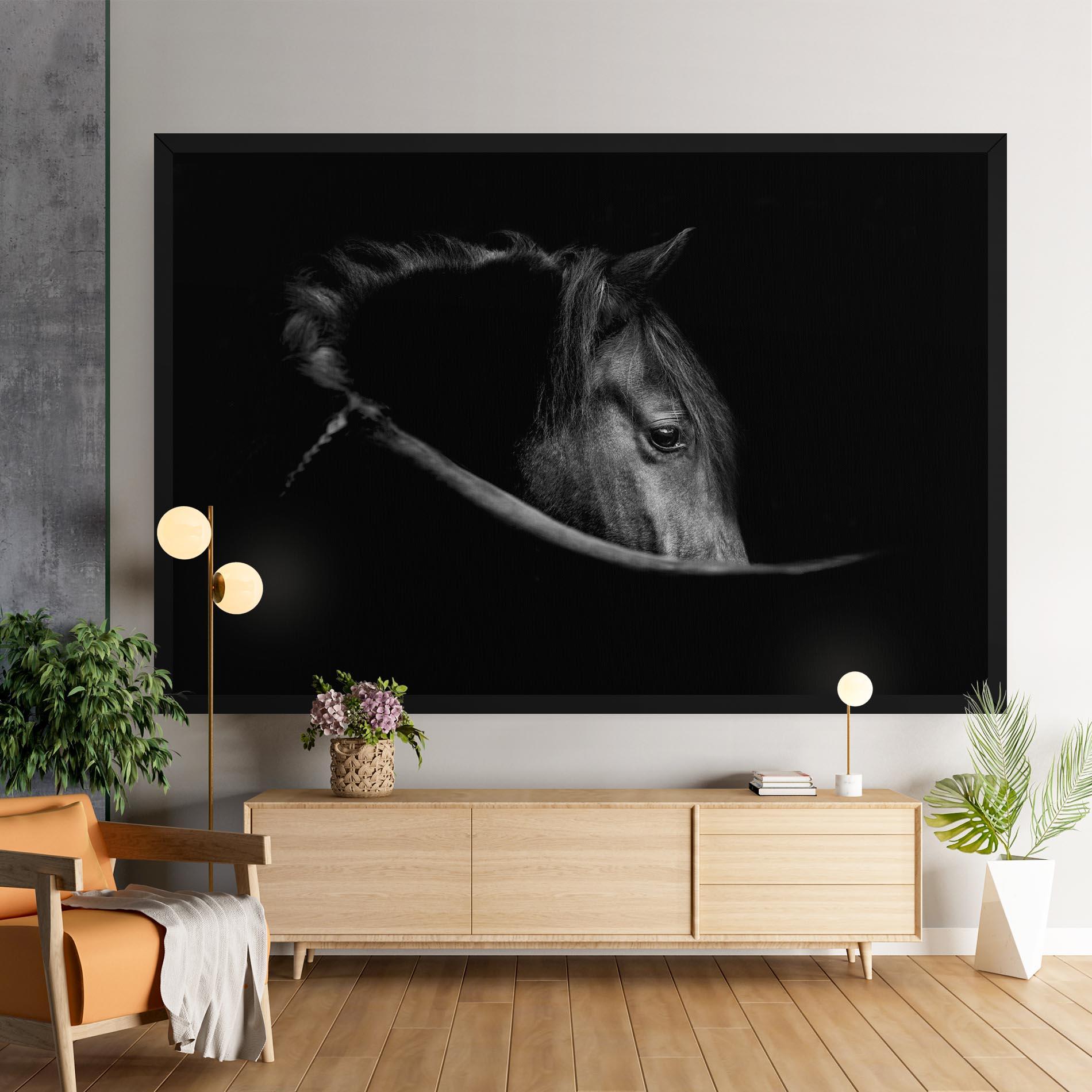Leinwandbild Black Horse Looking mockup 9
